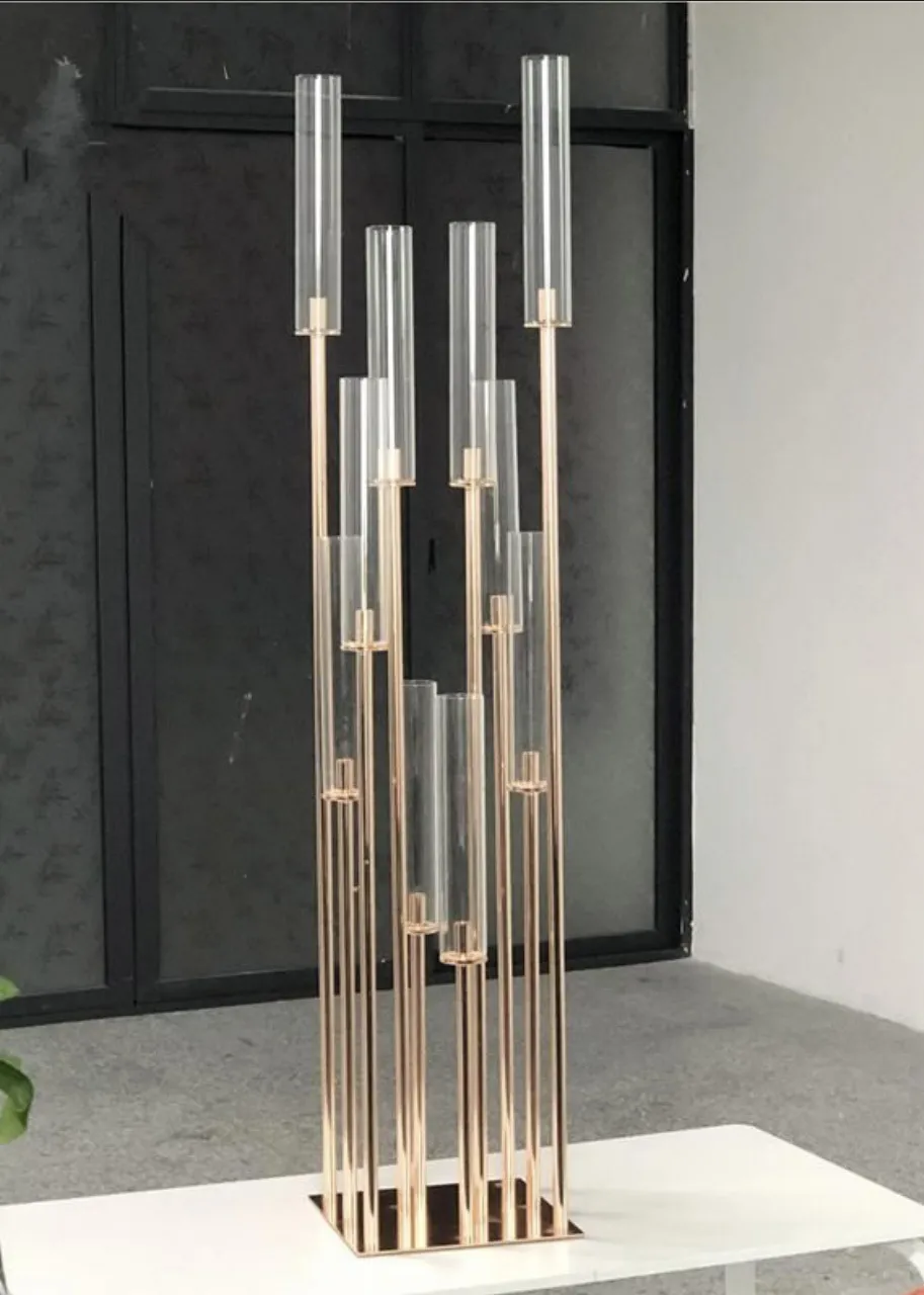 10 arms candelabra gold 150 cm