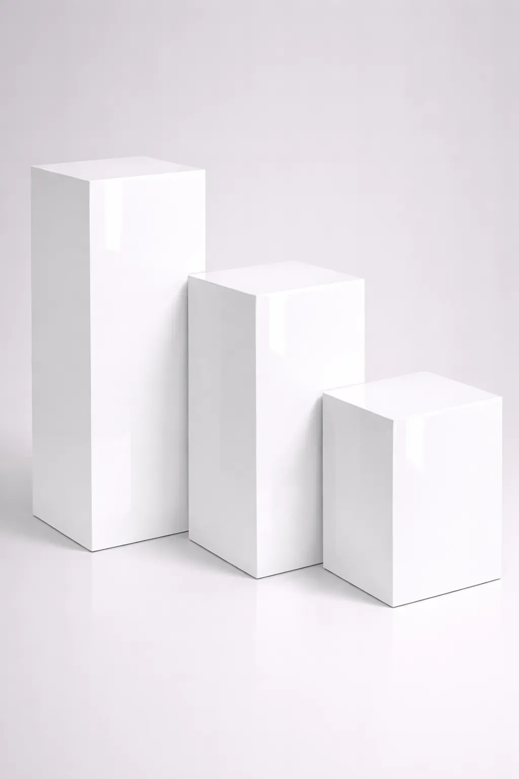 High Gloss White Acrylic Display Plinths