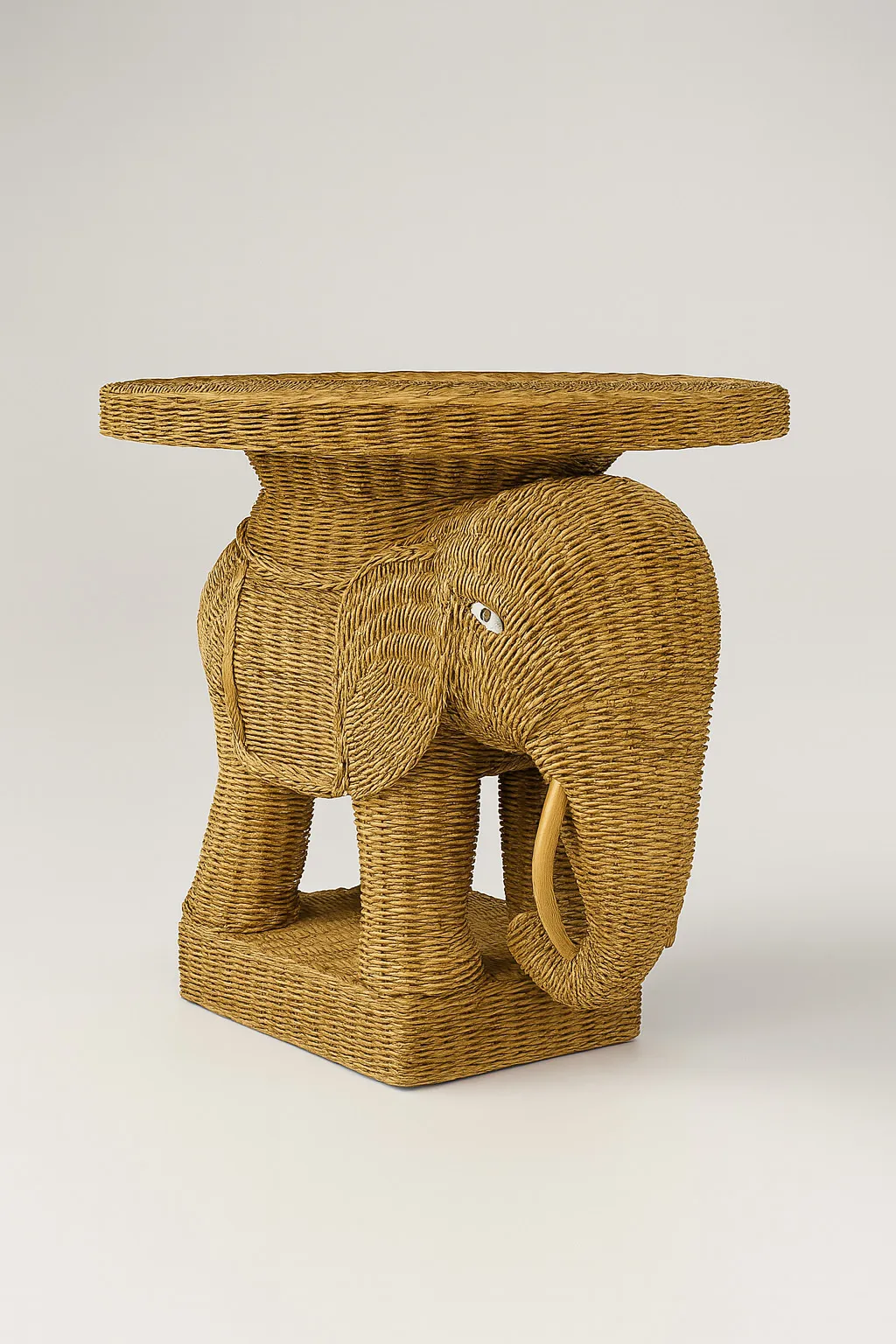 Woven Elephant Stand Table