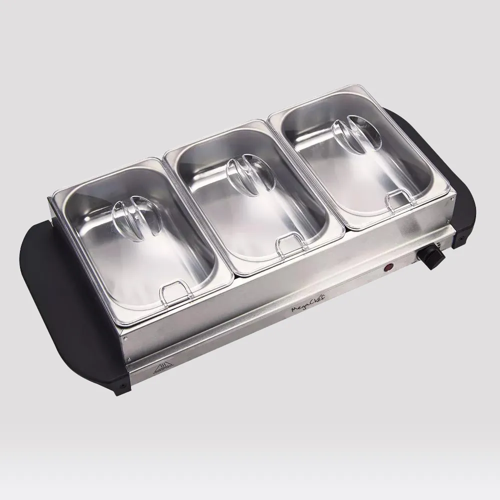 Food warmer bain marie buffet server small 3 trays 