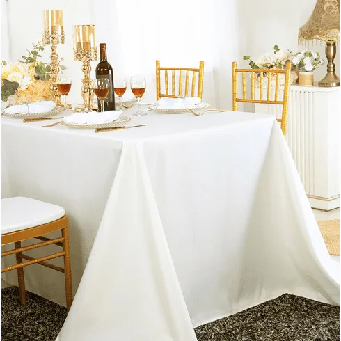White rectangle tablecloth 220 cm by 220 cm for wedding and events