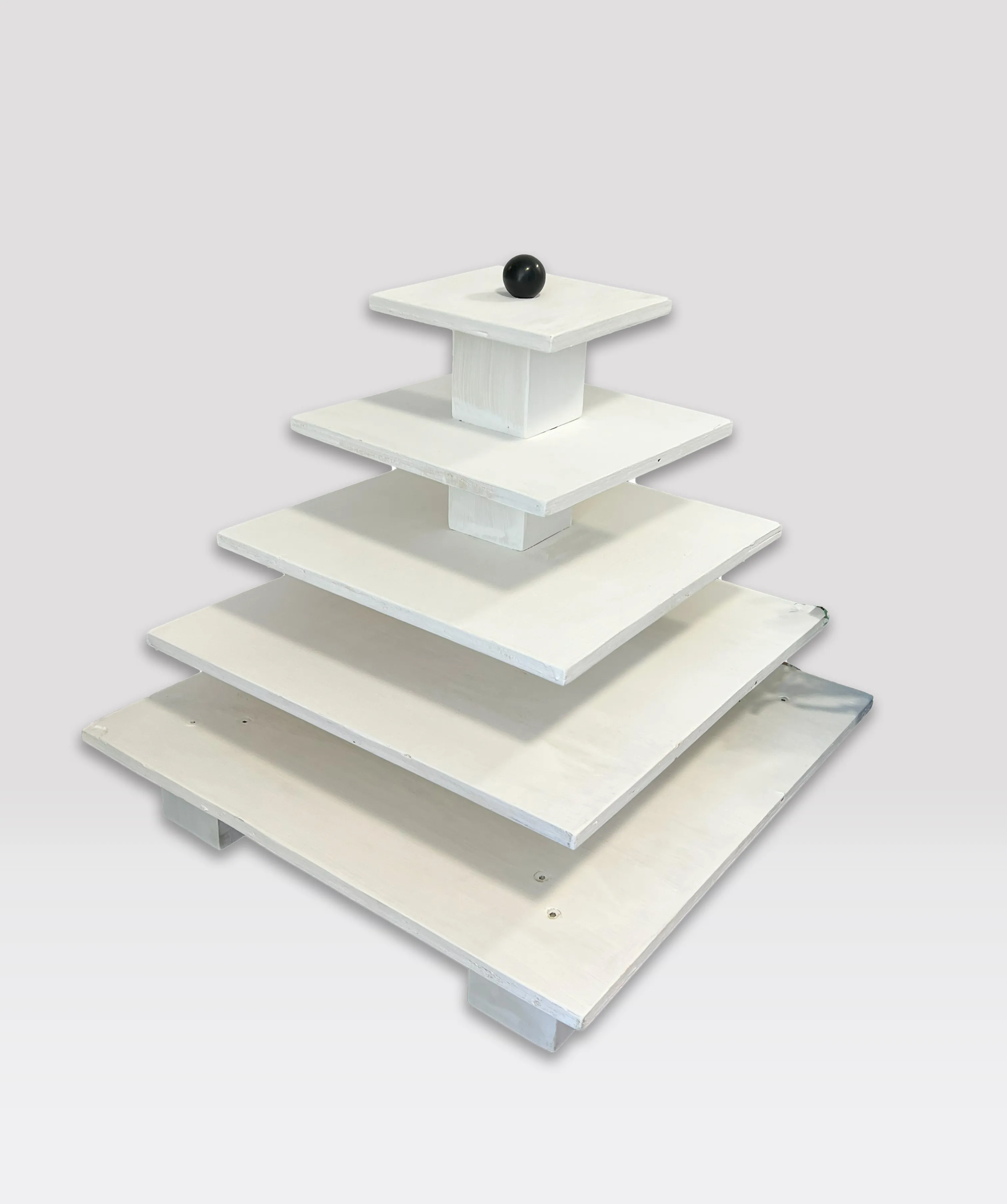 White rectangle wooden cake muffin cupcake food 5 tier stand