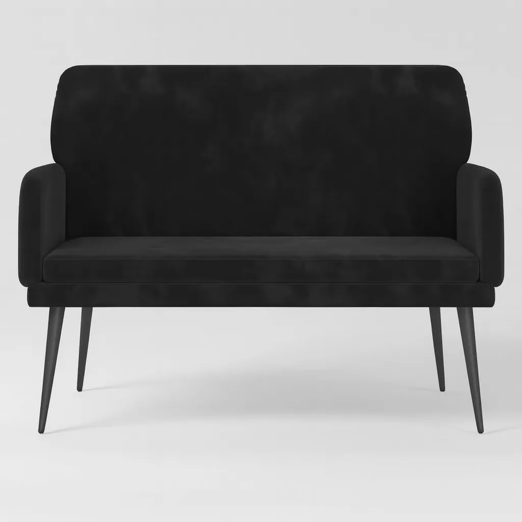 Black Velvet Sofa Double Seater