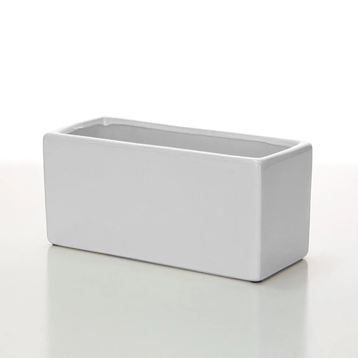 White rectangle vase 11,5H 25T 11B