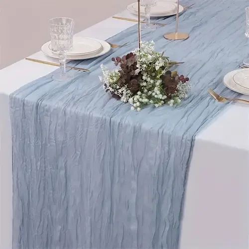 Blue Cheesecloth Table Runner 2 m