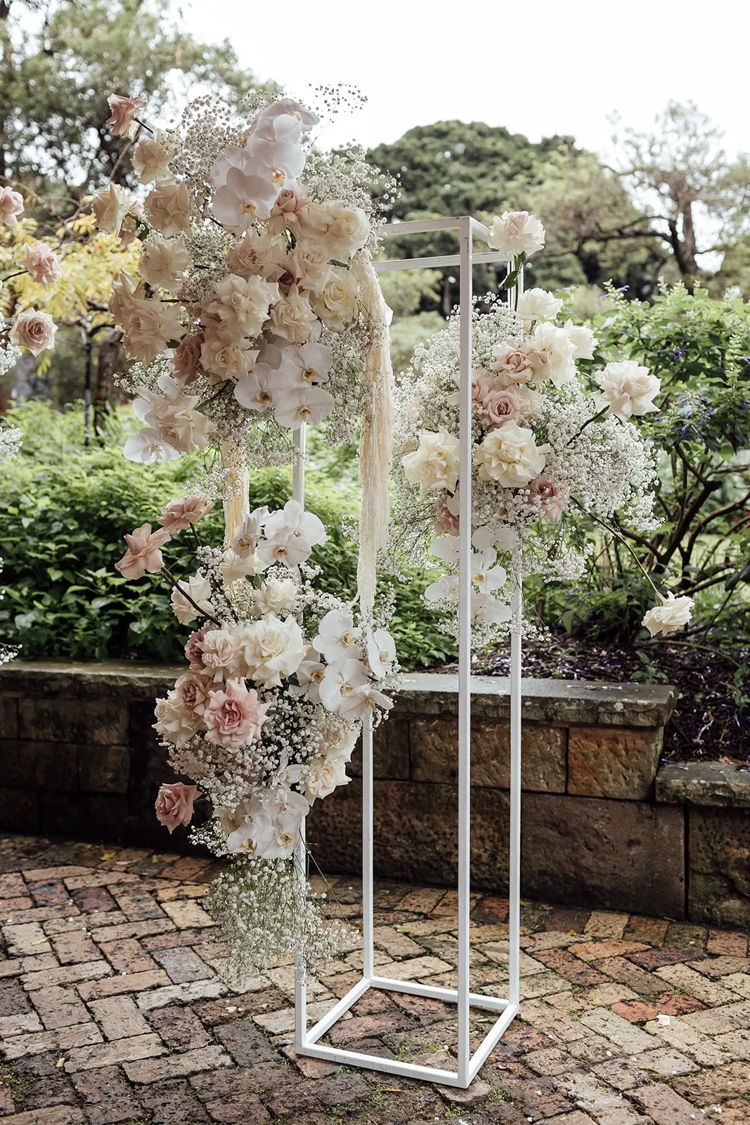 Wedding white plinth arbour set