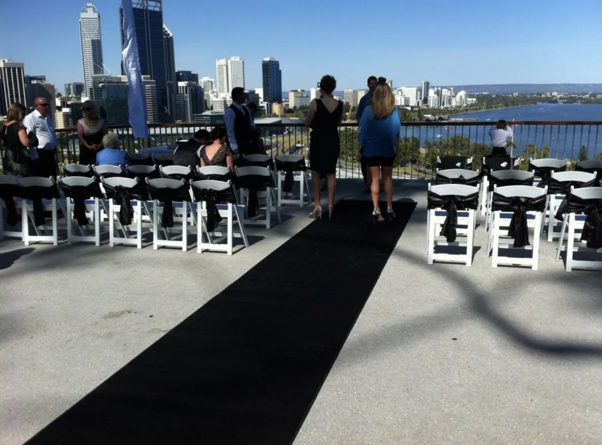 Black carper aisle runner 1.2 by 5 meters for hire and rental