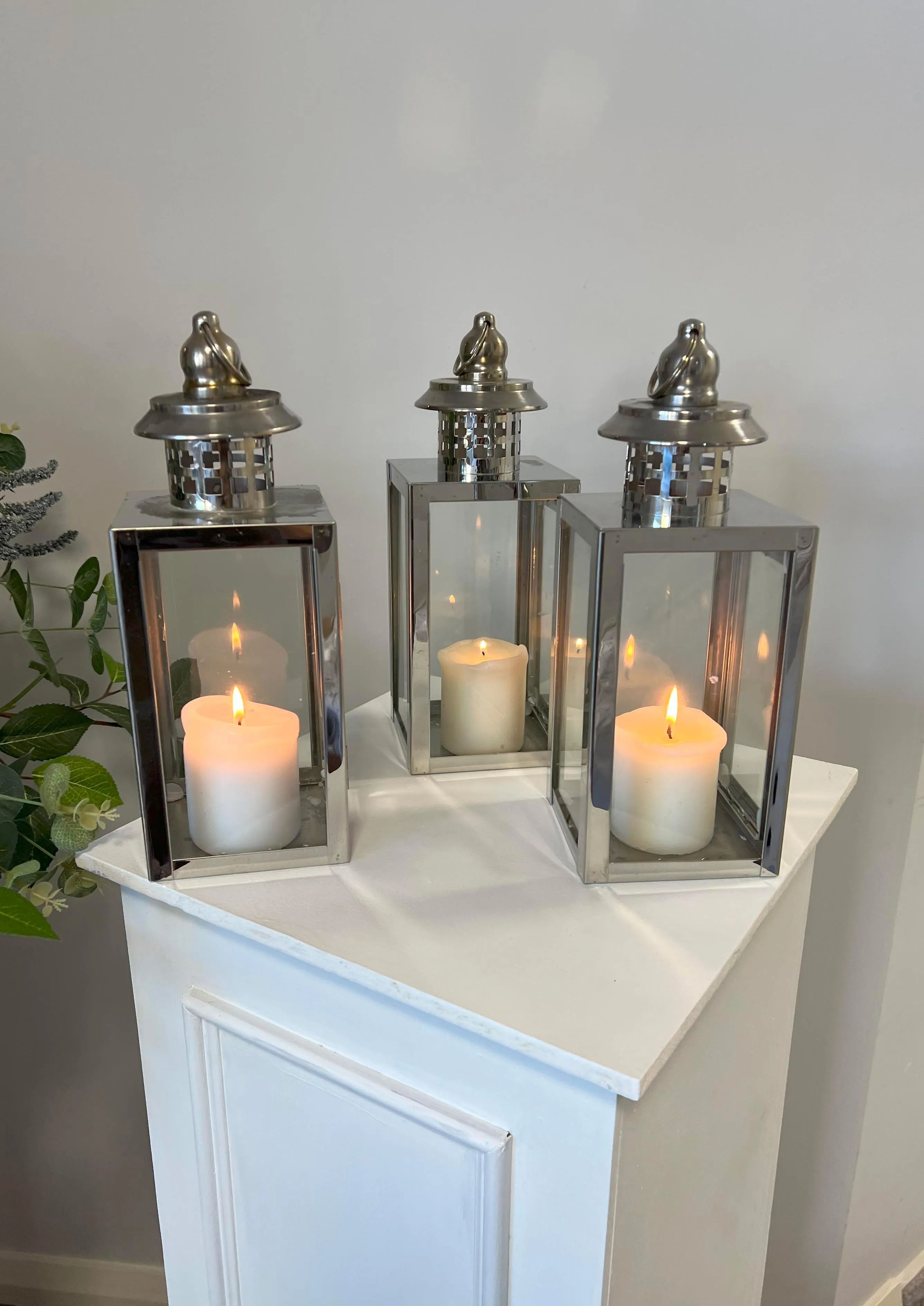 Lantern  stainless steel 30 cm