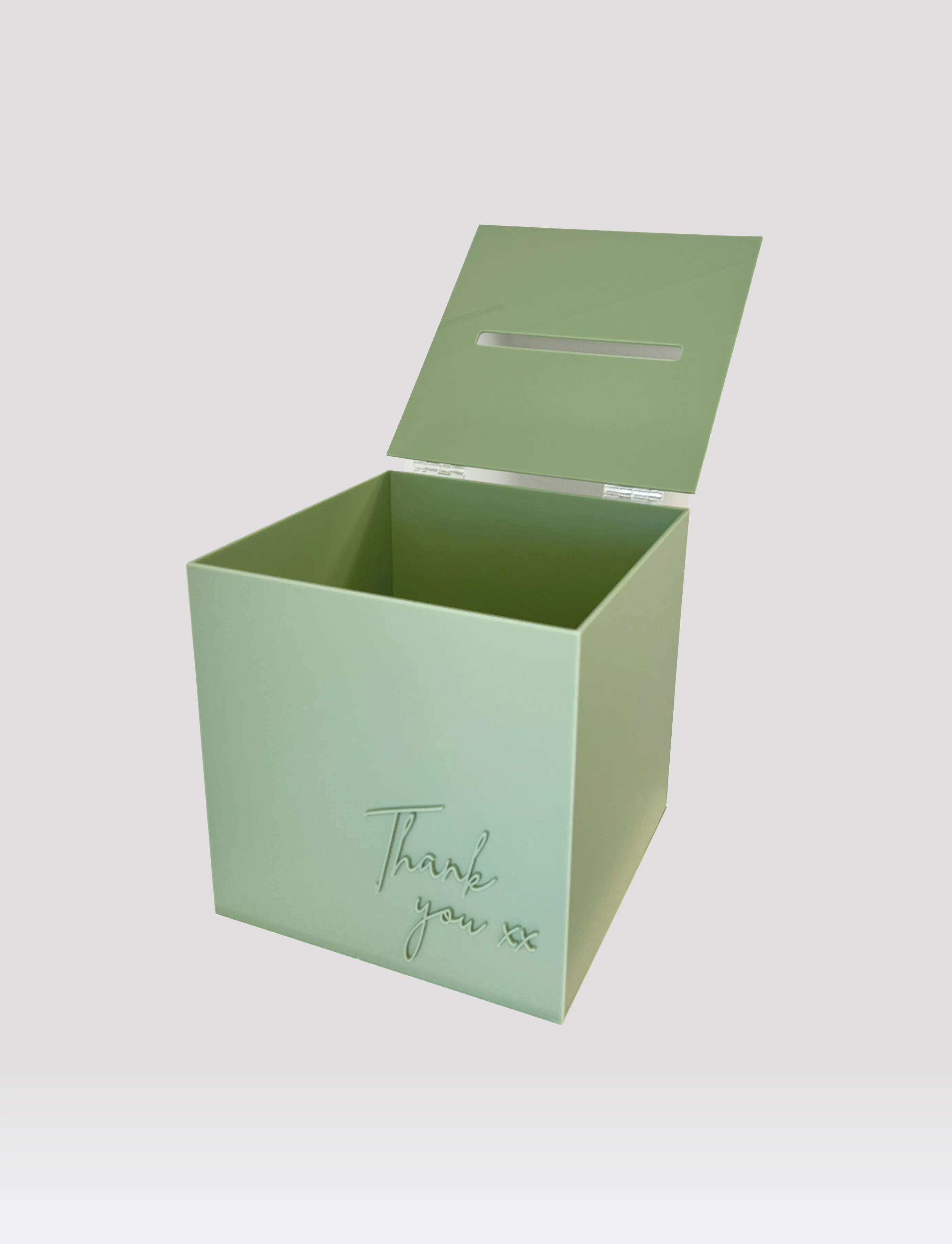 Wishing well acrylic matt olive green wishing well with acrylic decal Thank you