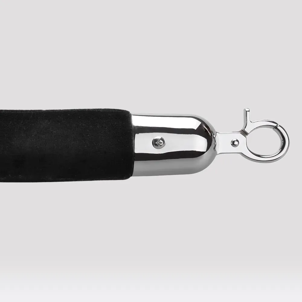 Black velvet rope for barrier stanchion bollard 