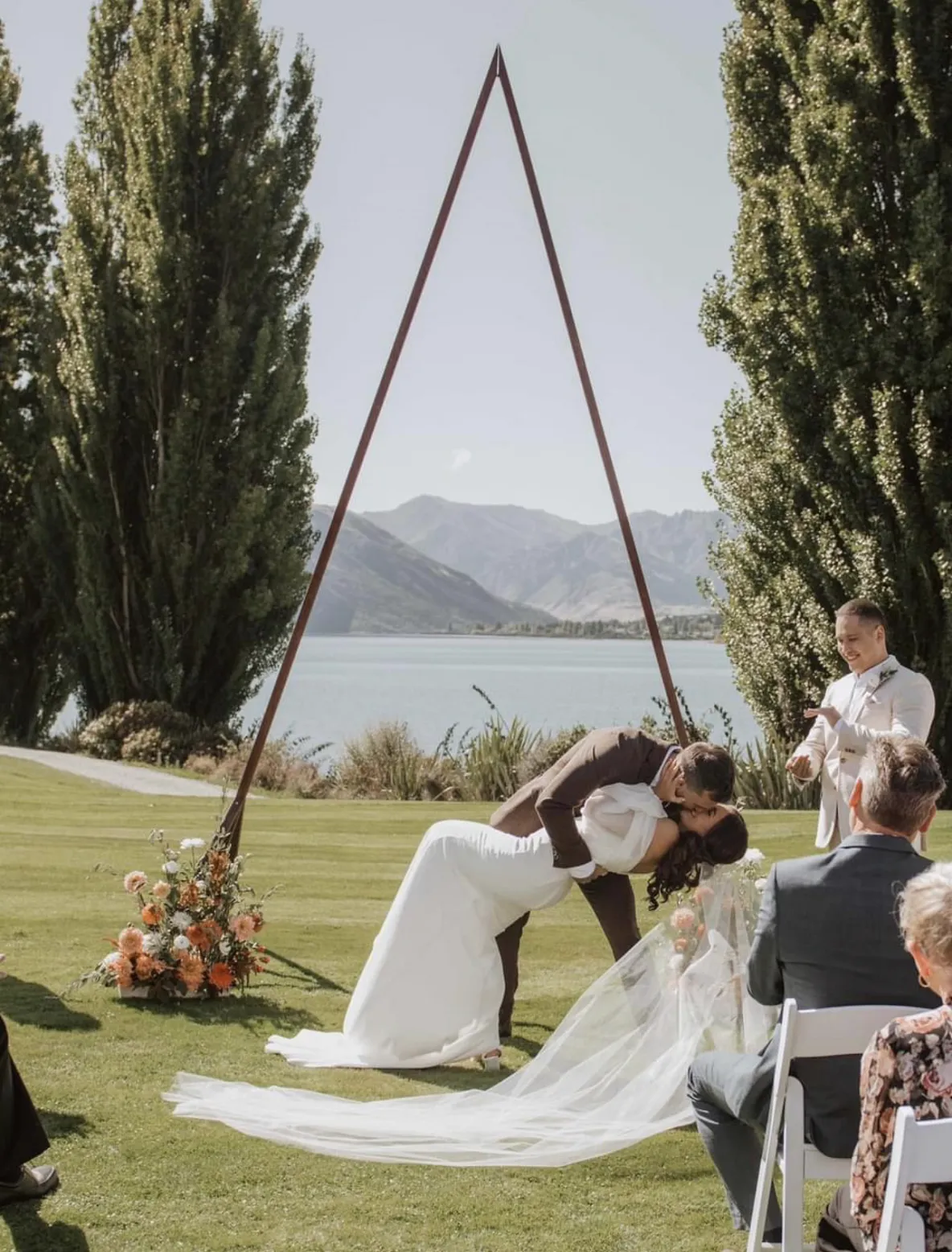 Wedding triangle tall wooden  arbour  for hire and rental