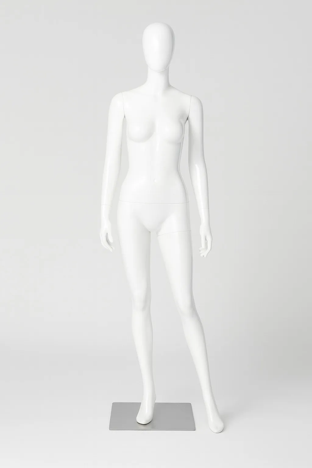 White Fibreglass Female Mannequin with Head