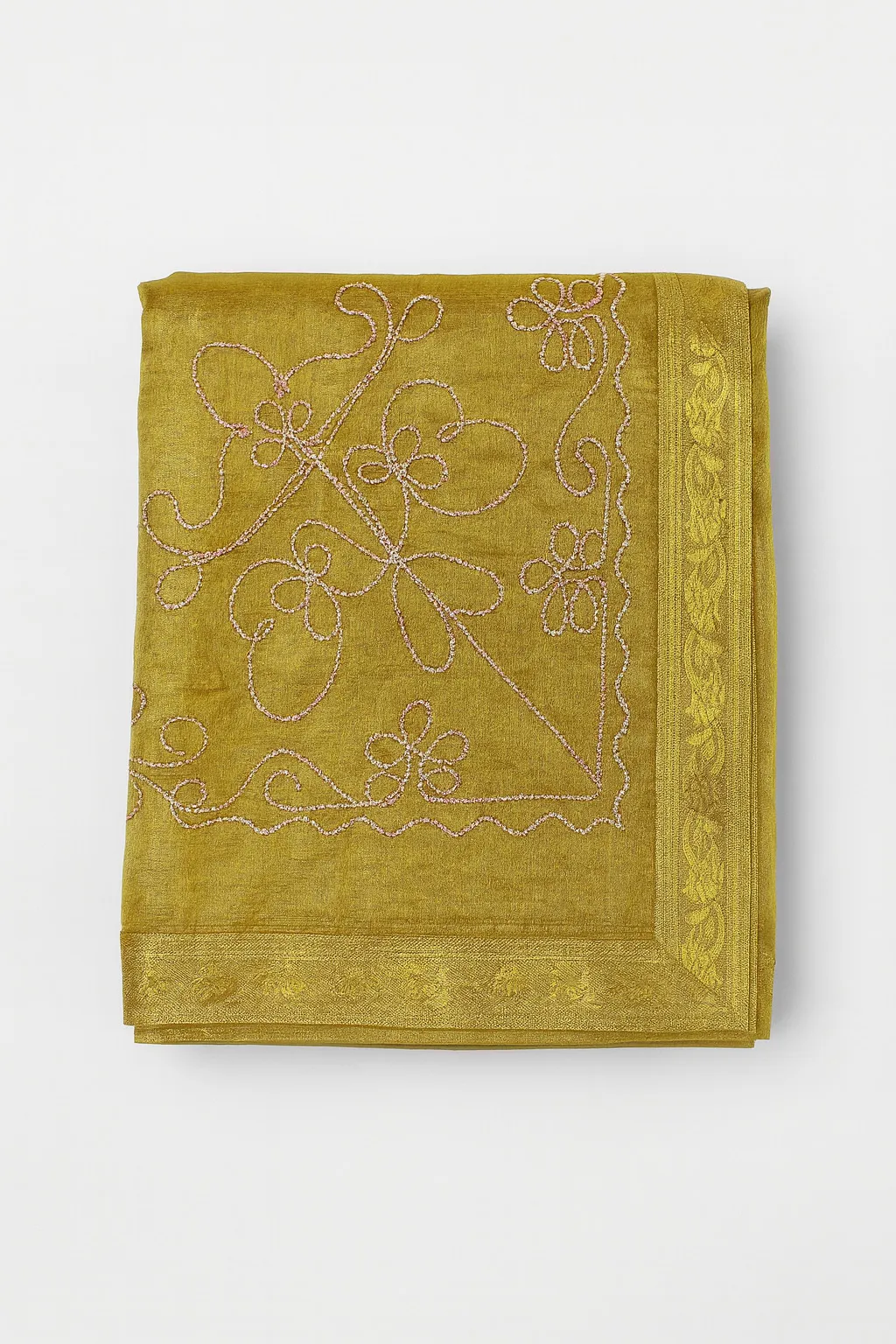 Golden Embroidered Indian Overlay 