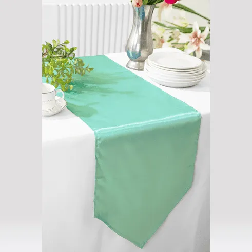 Satin table runner tiffany blue / aqua blue for wedding and events