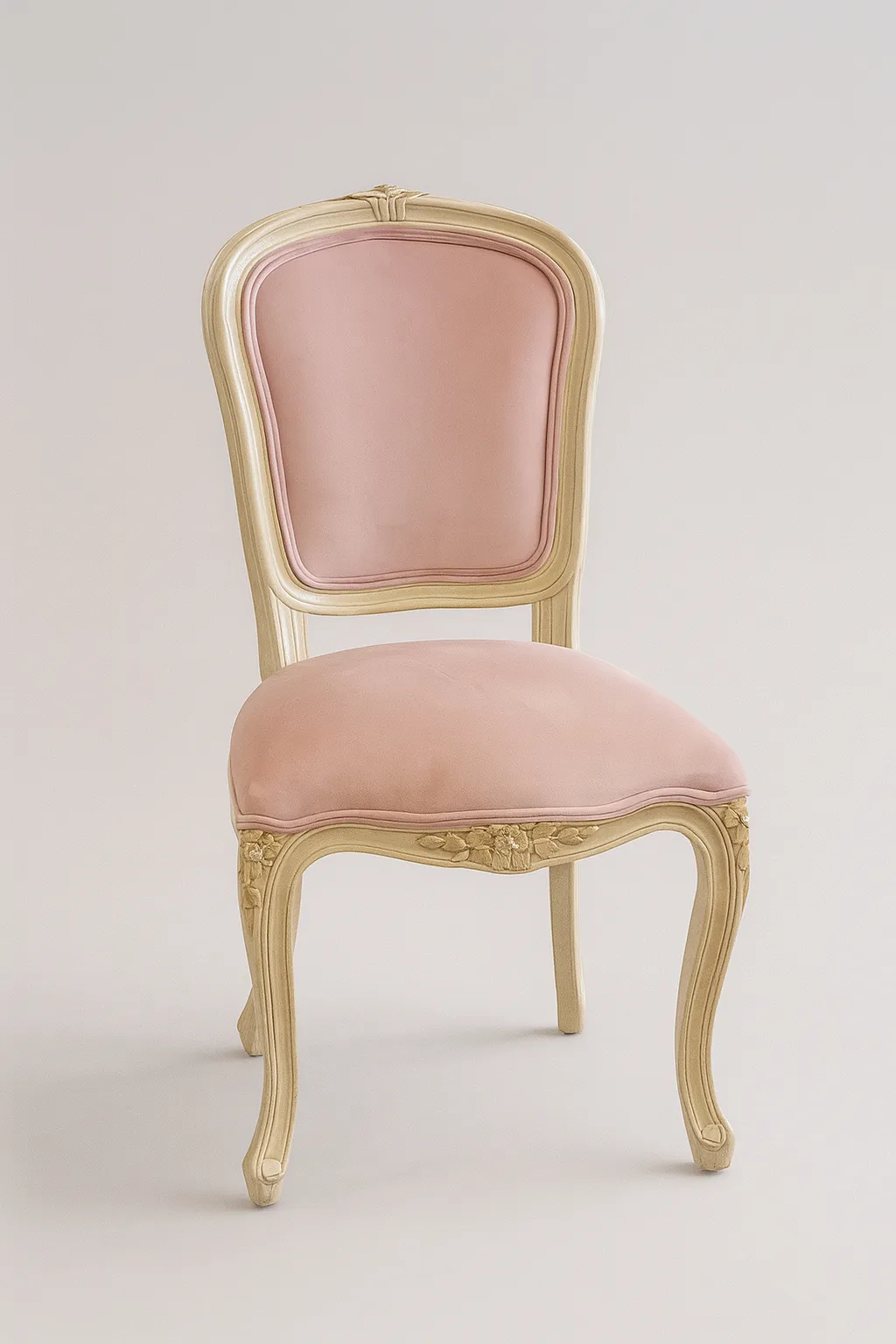 Vintage Pink Velvet Carved Chairs for Signing or Bridal Table