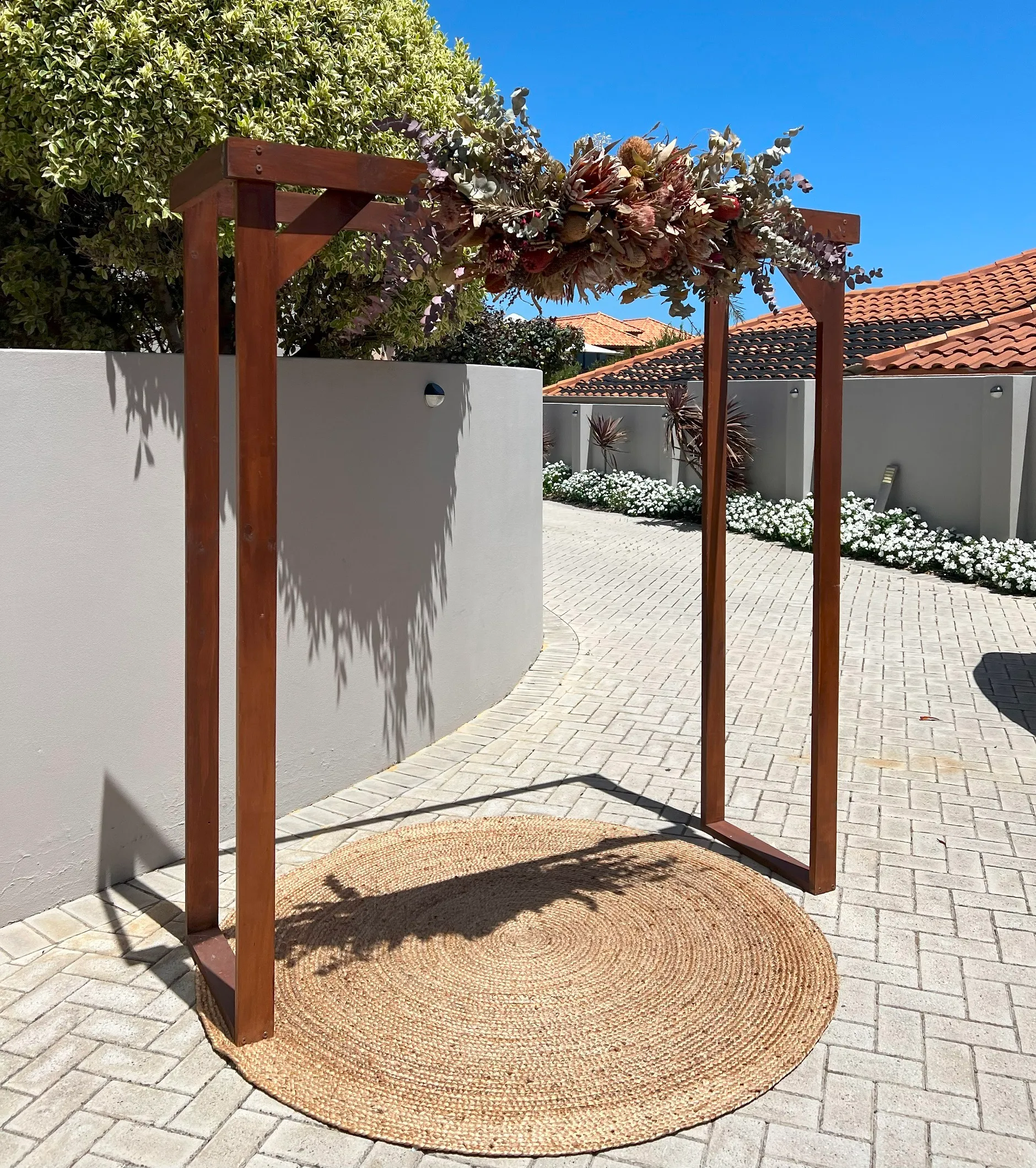 Wedding rectangle classic dark wood double arbour