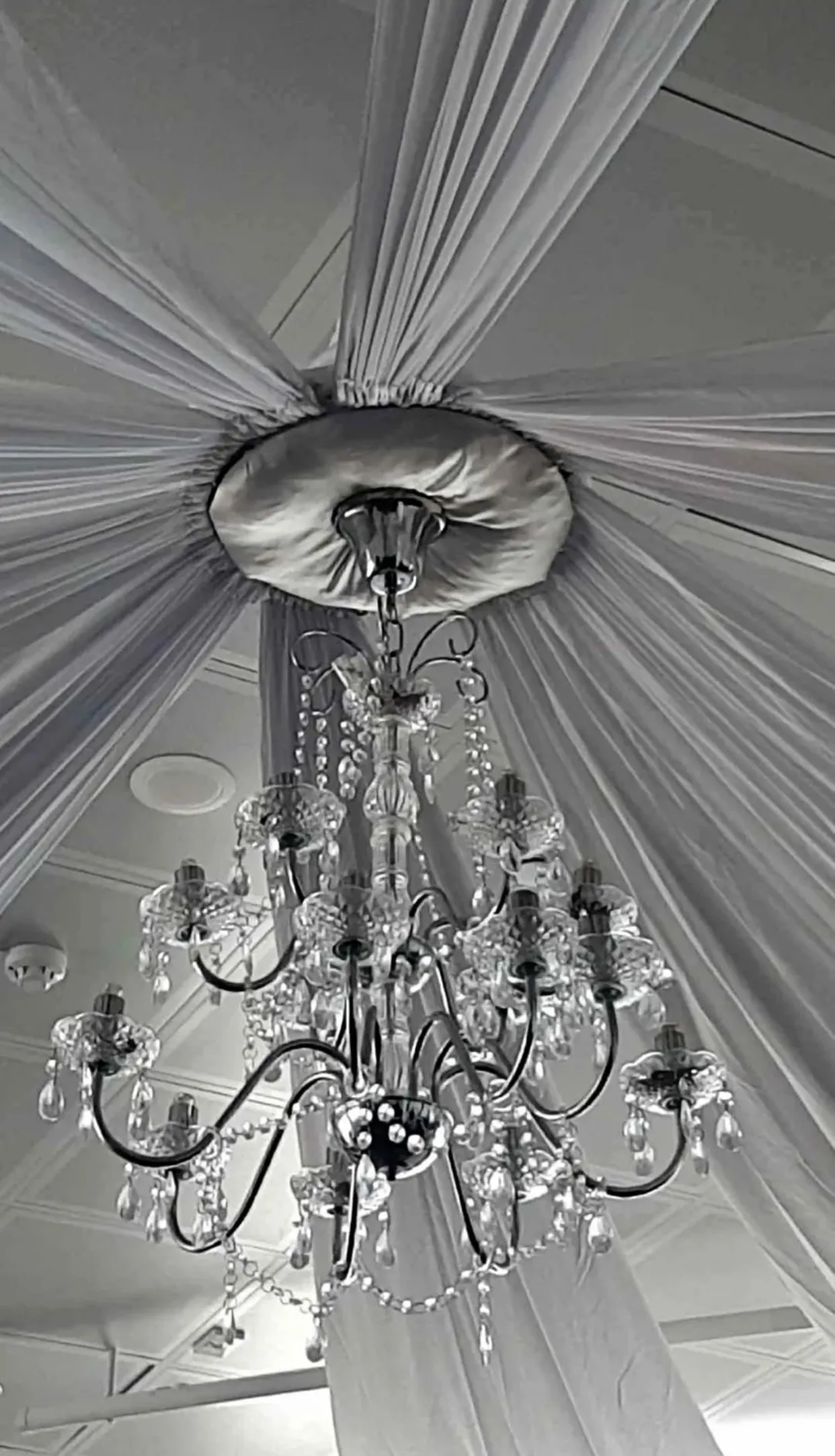 Silver 12 arms Chandelier 3 ties