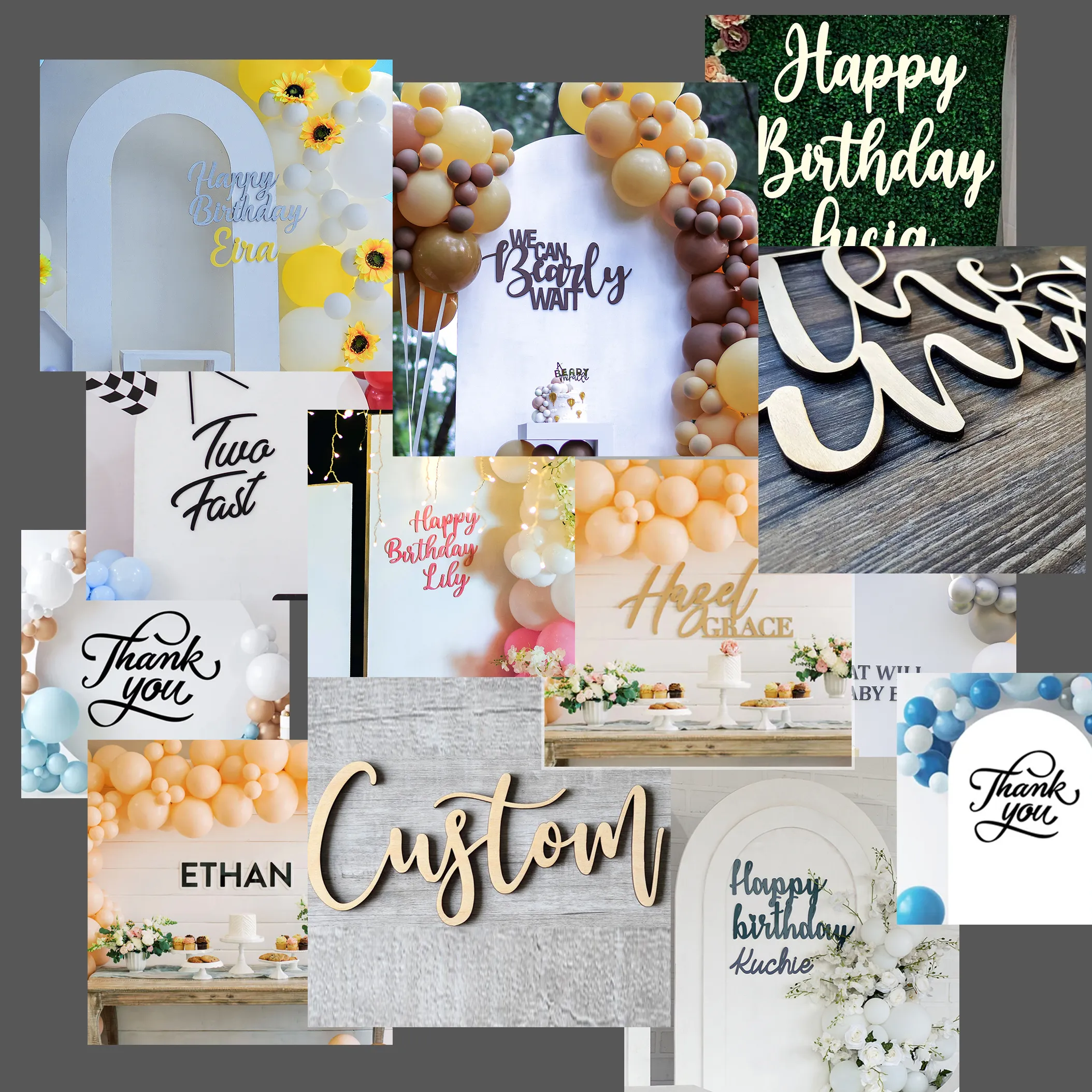 Custom Backdrop Name Signage