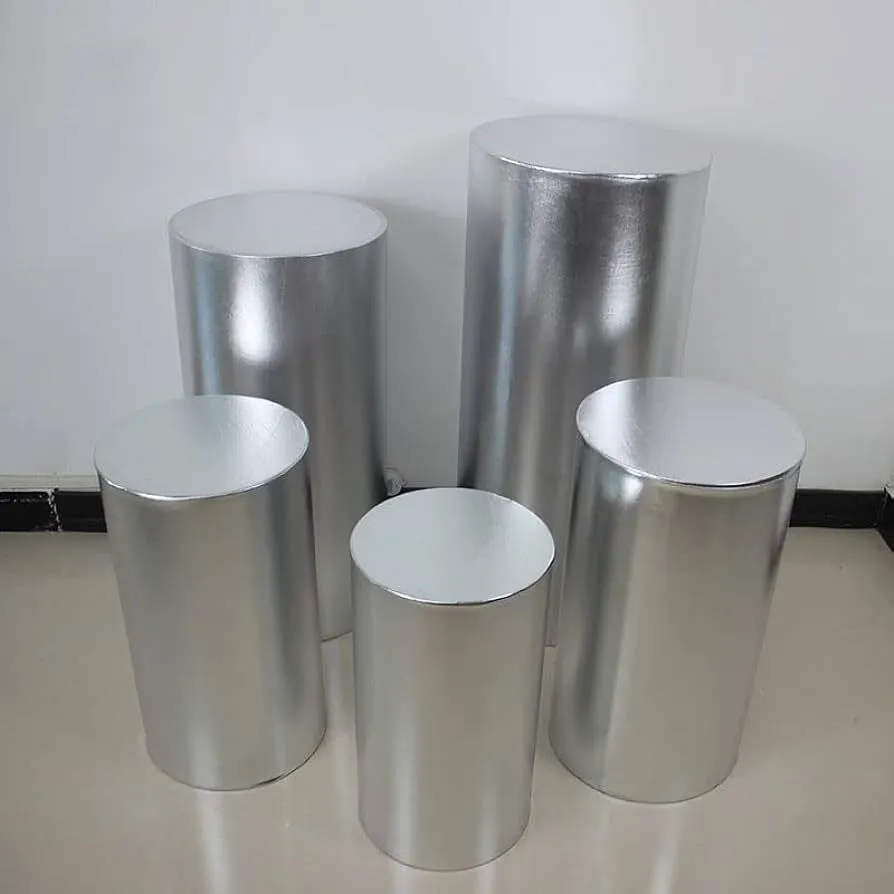 Cylinder Cake Stand Silver