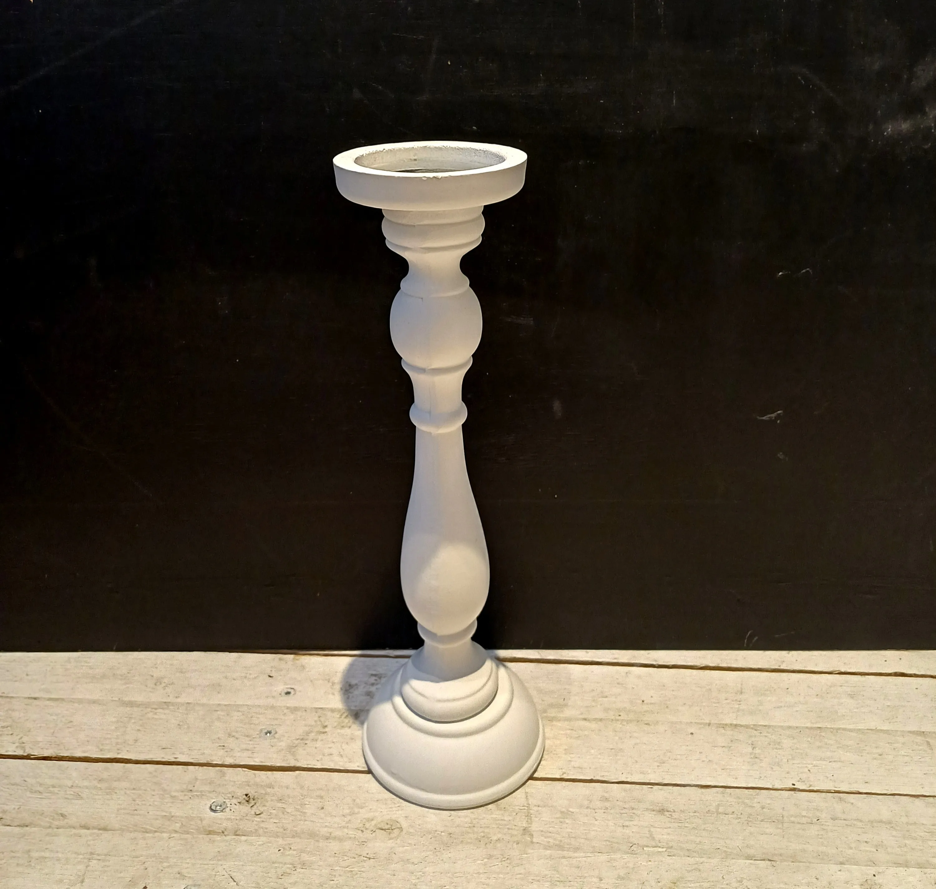 Kynttilänjalka pilarikynttilälle, valkoinen