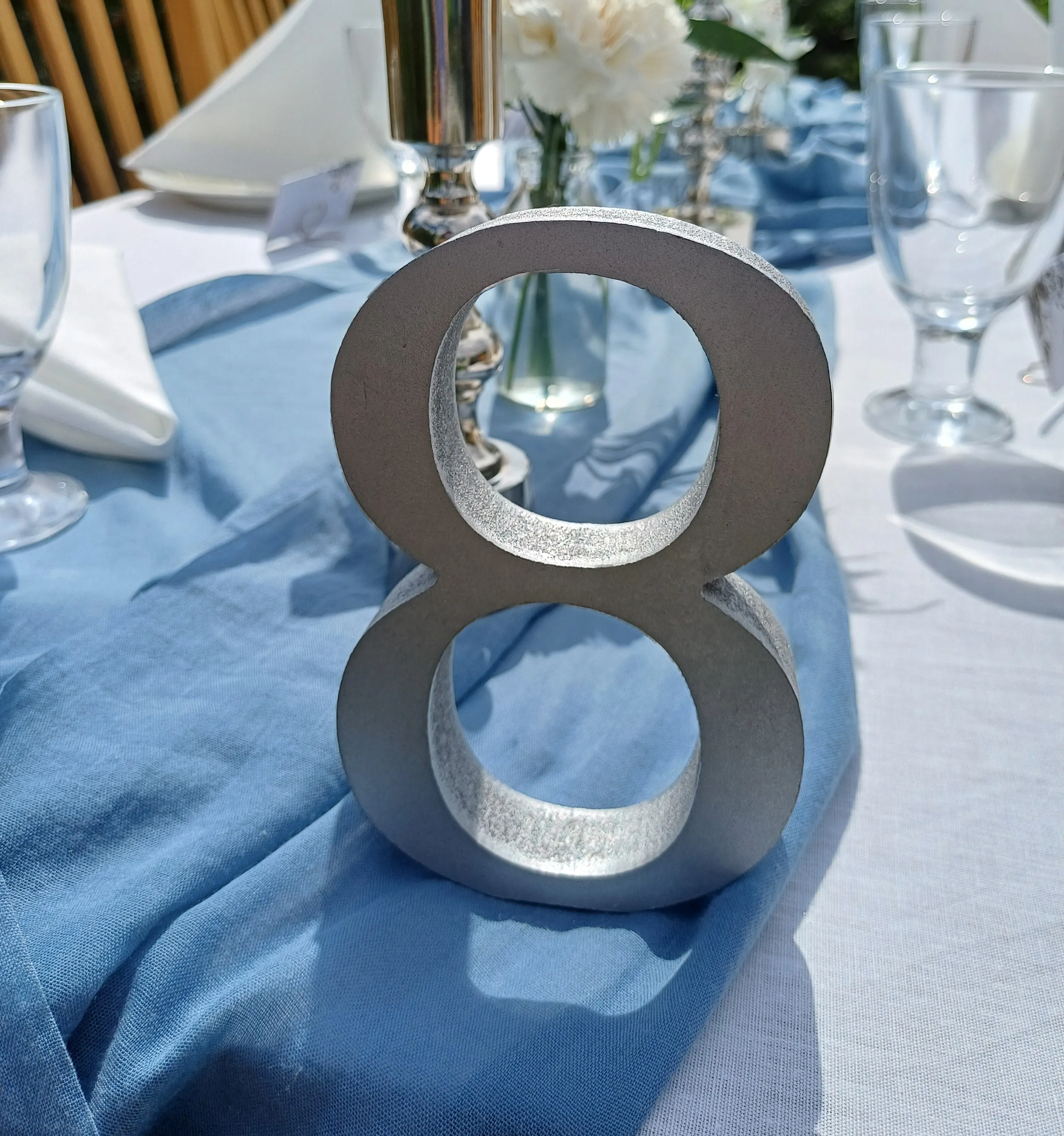 Pöytänumerot 1-13, hopea