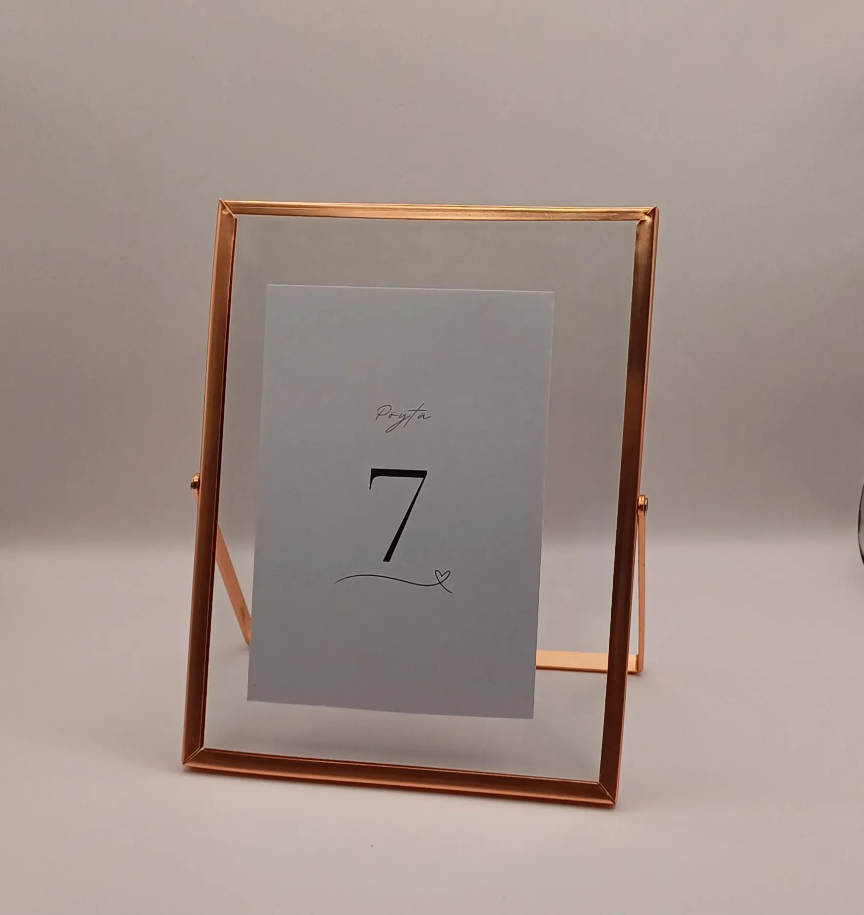 Ohut reunaiset kehykset 15x15cm, ruusukulta