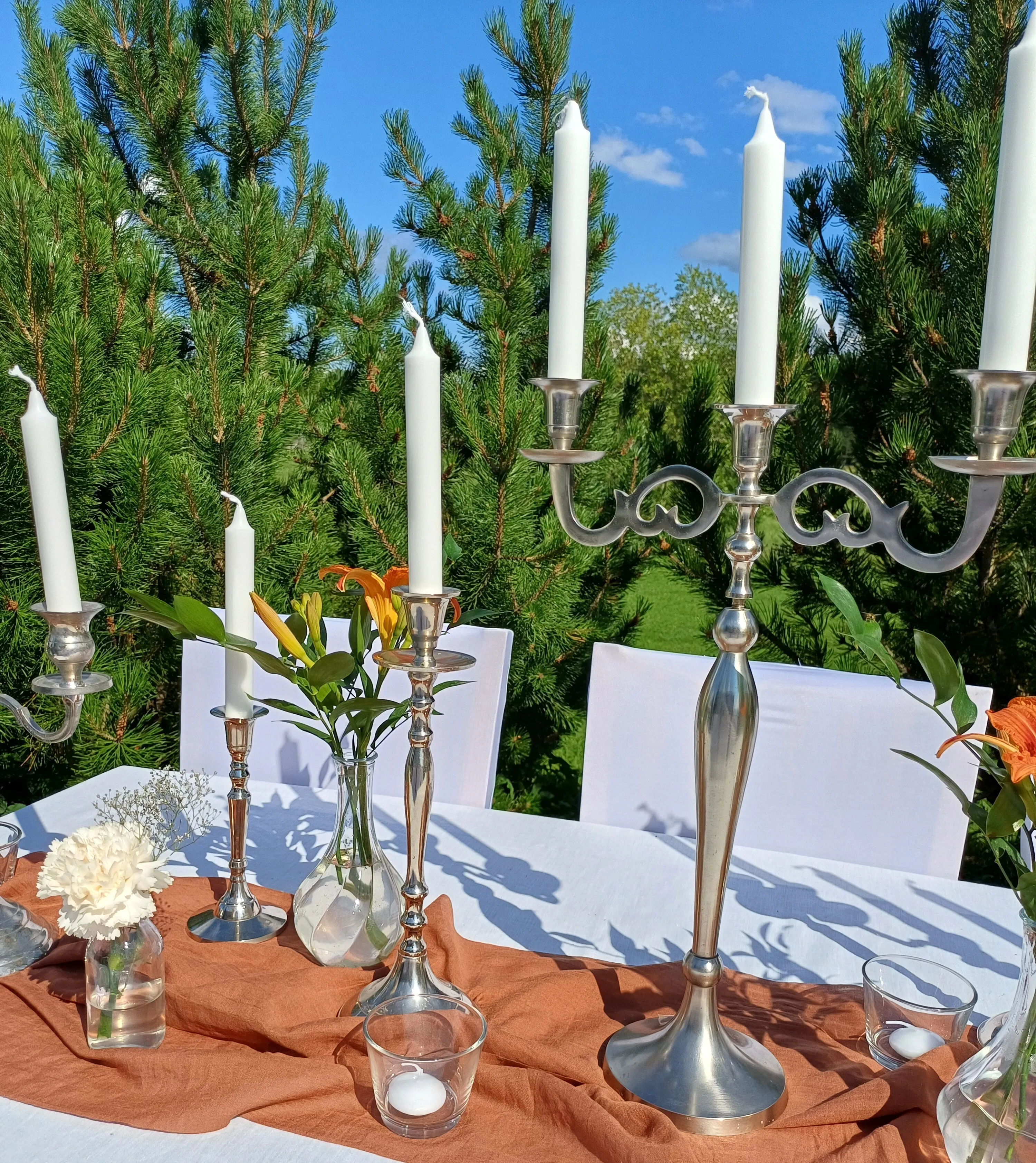 3-haarainen kynttilänjalka, hopea