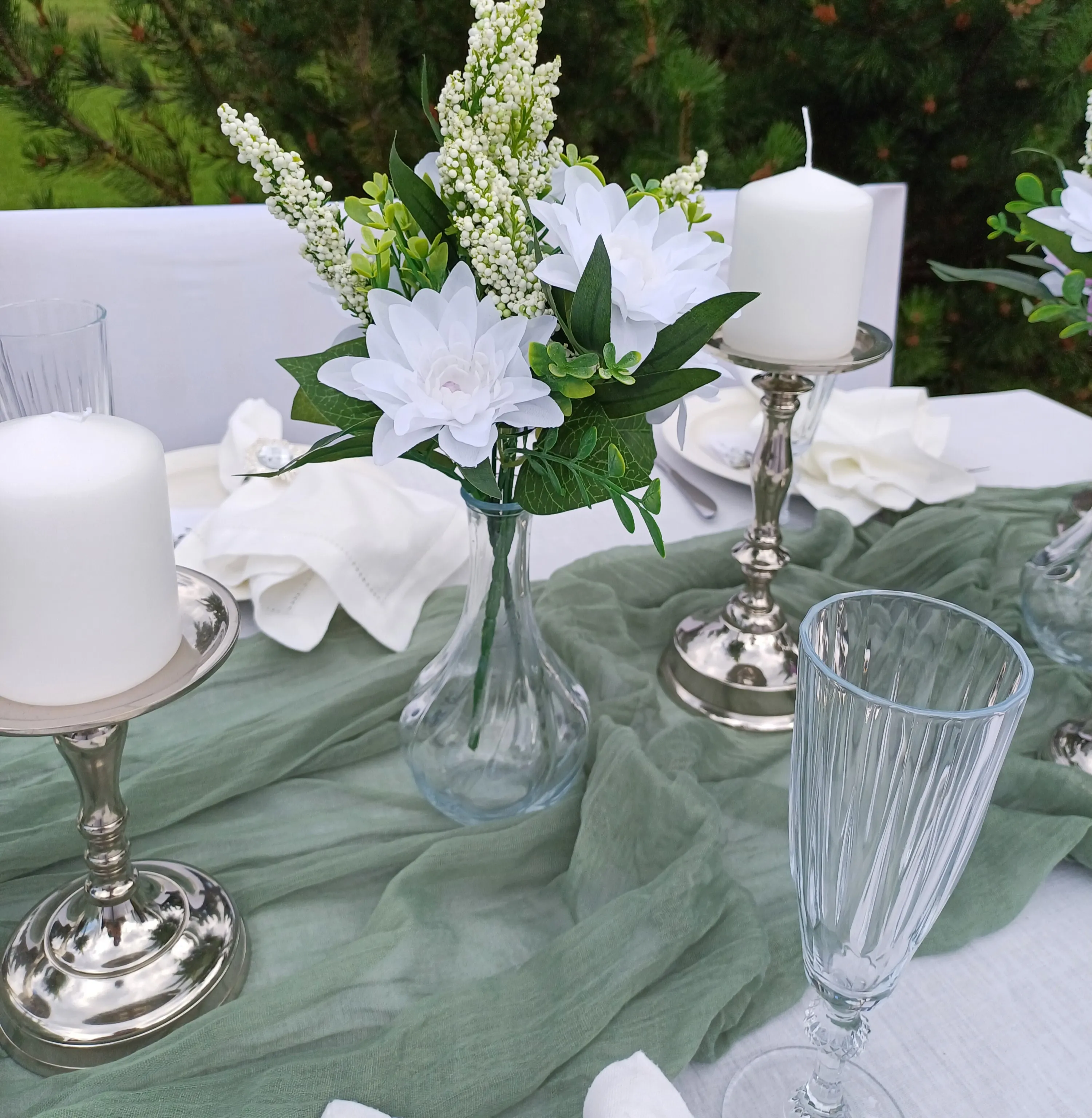 Pöytäkynttilän kynttilänjalka, hopea