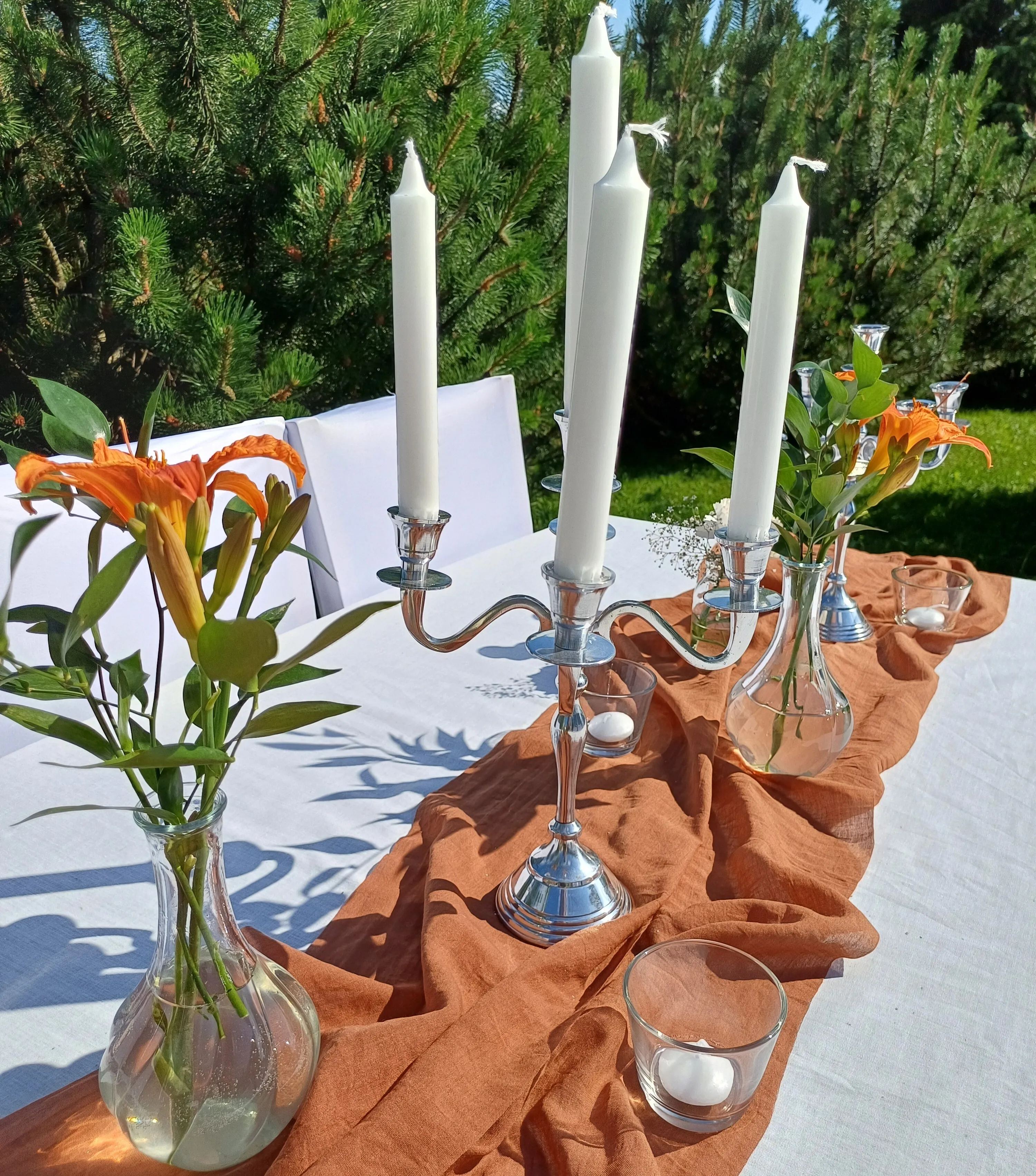 5-haarainen kynttelikkö, hopea