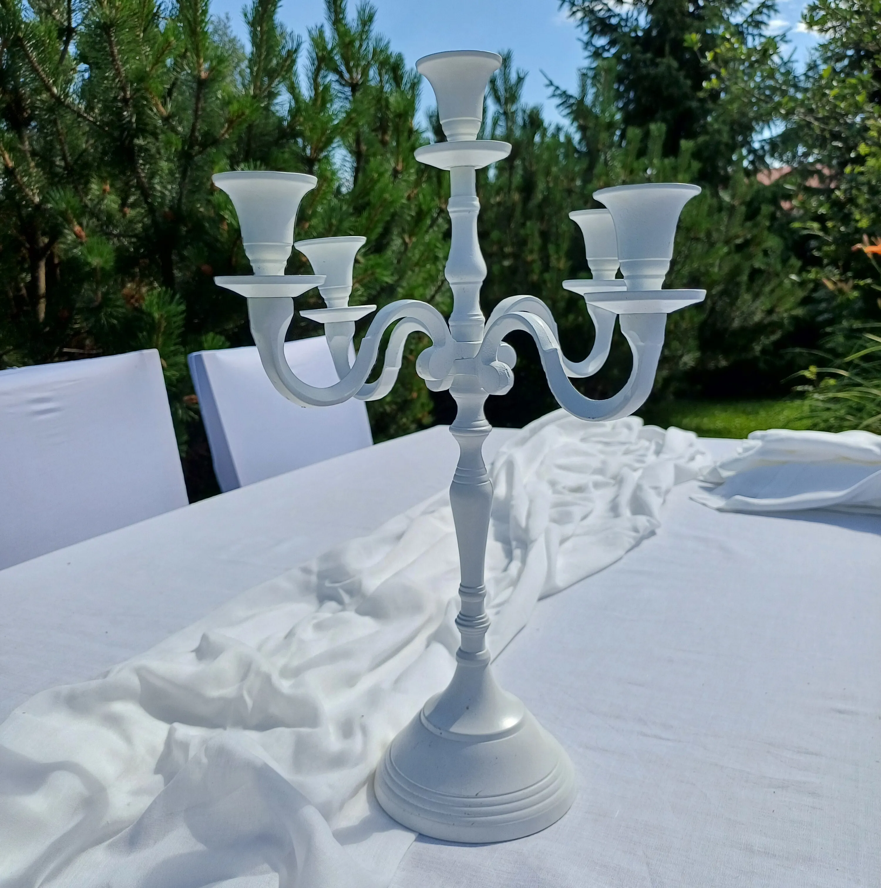 5-haarainen kynttilänjalka, valkoinen