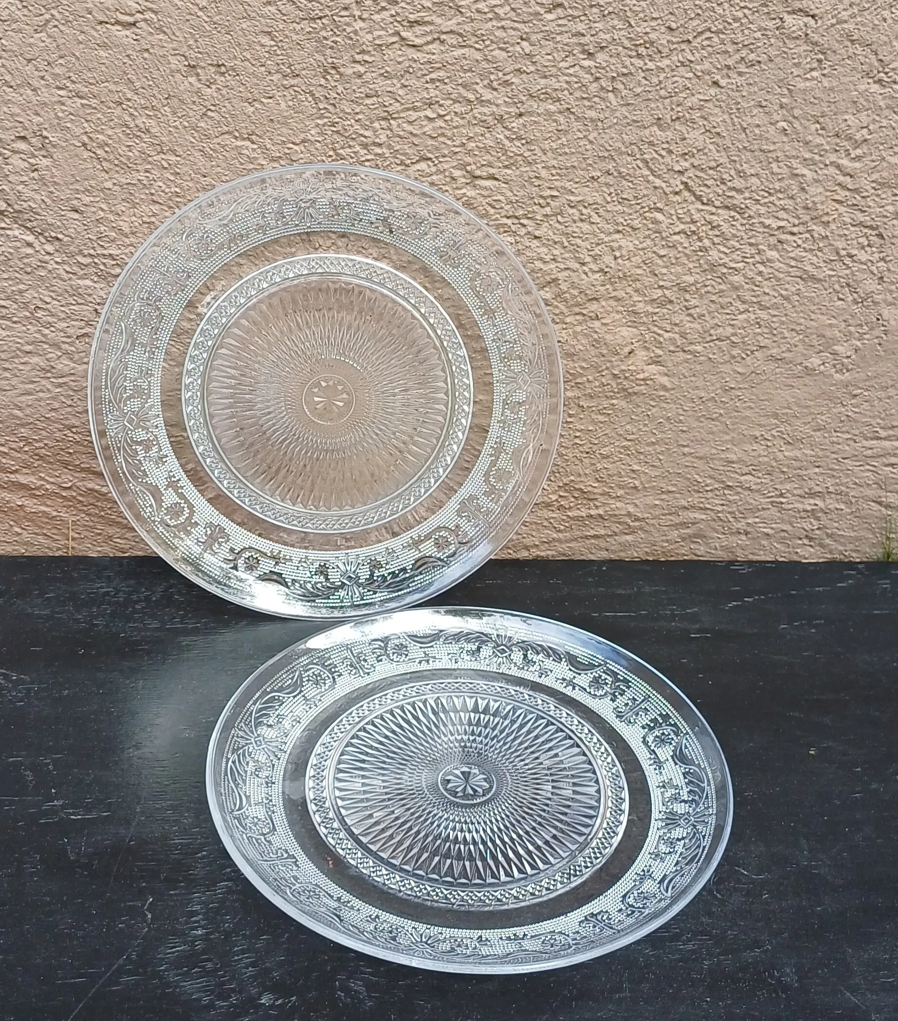 Tarjoilu lautanen, lasi