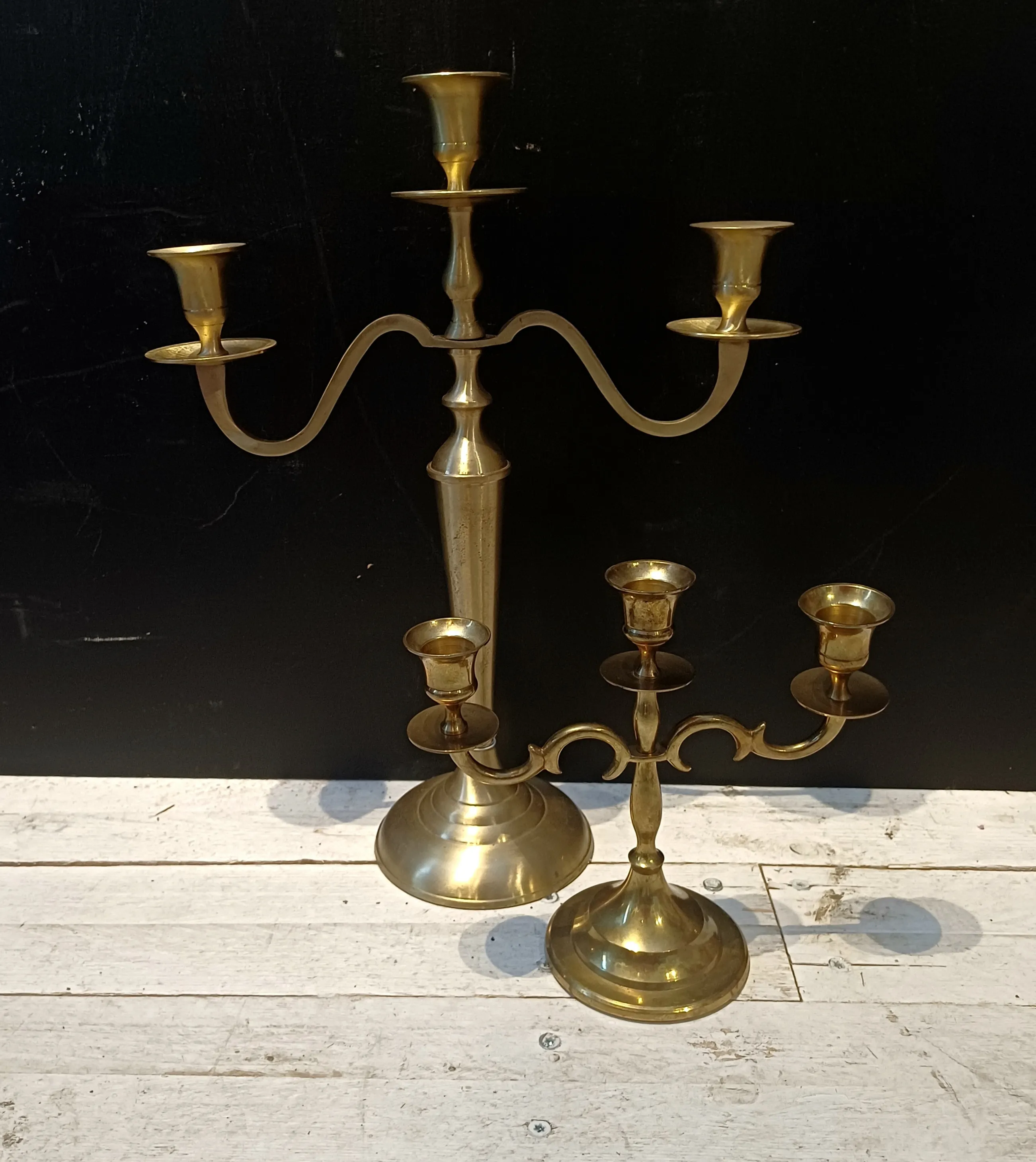 3-haarainen kynttelikkö, kulta/messinki