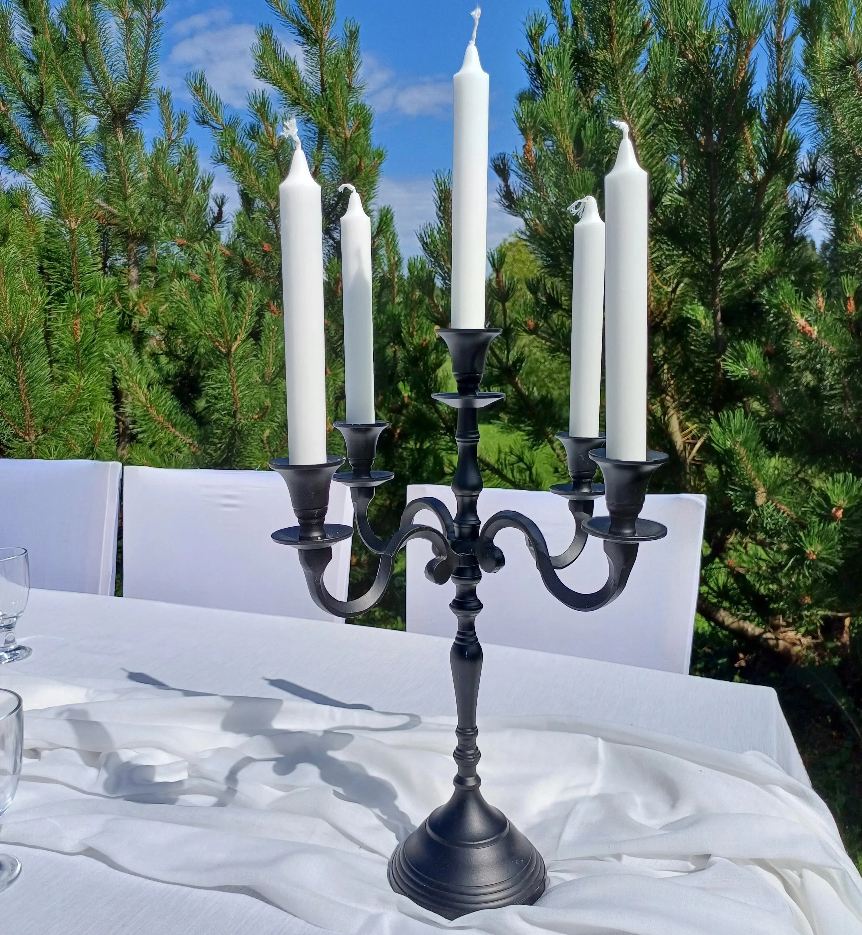 5-haarainen kynttilänjalka, musta