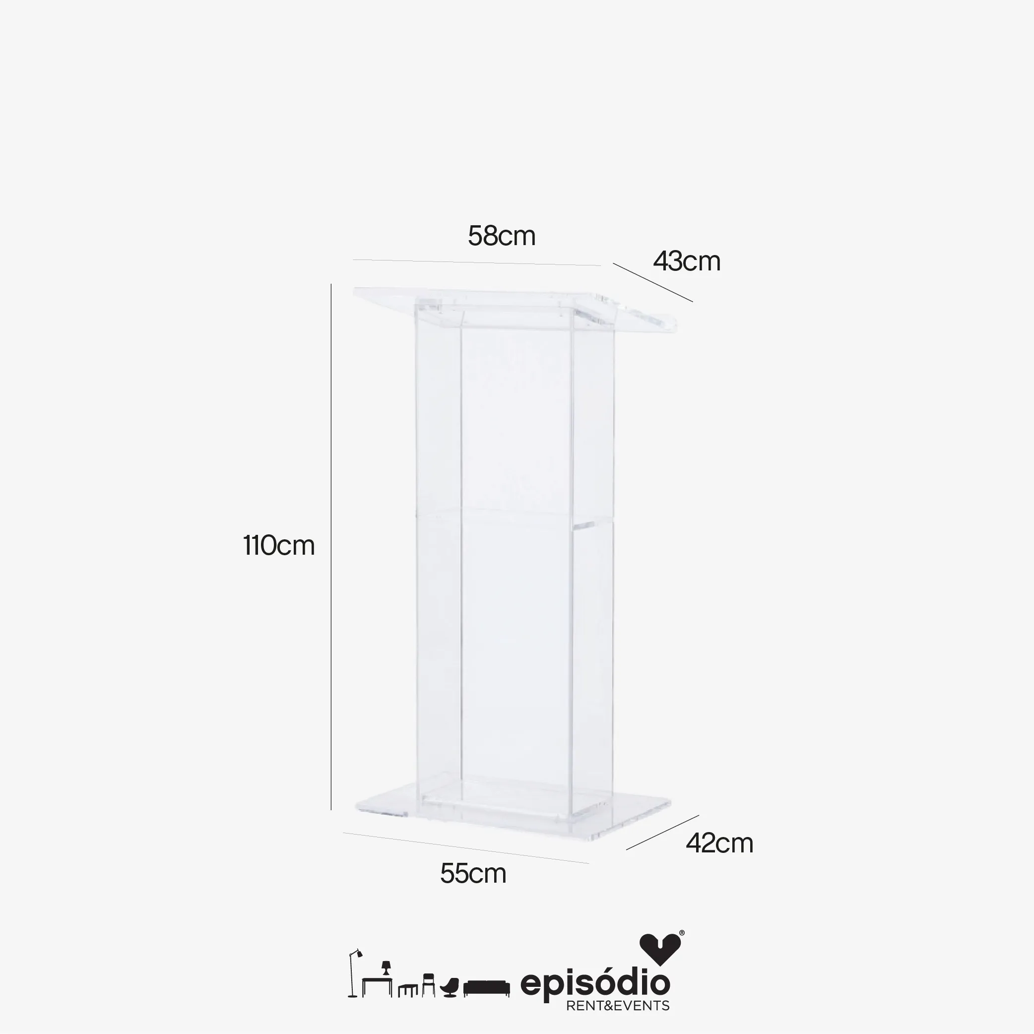 Púlpito de acrílico