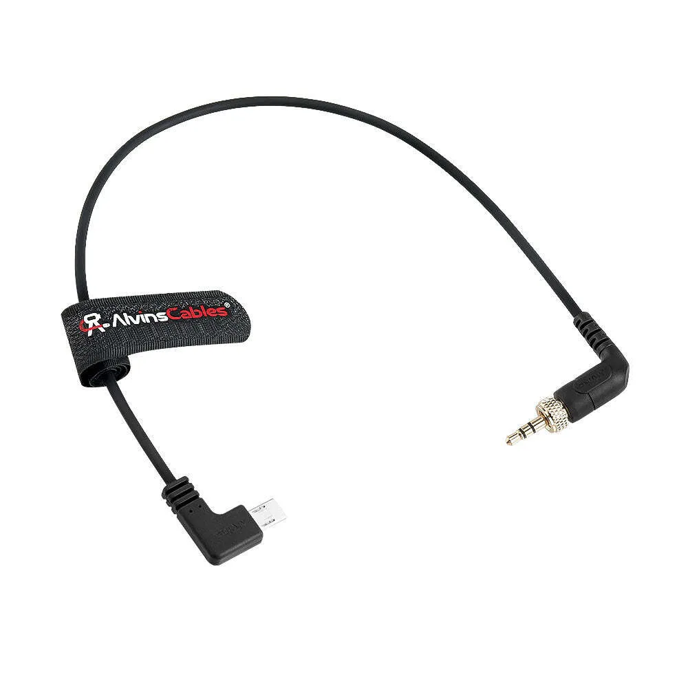 Sony FX3| FX30| A7S3| A1 Camera, Locking 3.5mm TRS to Micro USB Timecode Cable Timecode Generator 13.8in - FX3