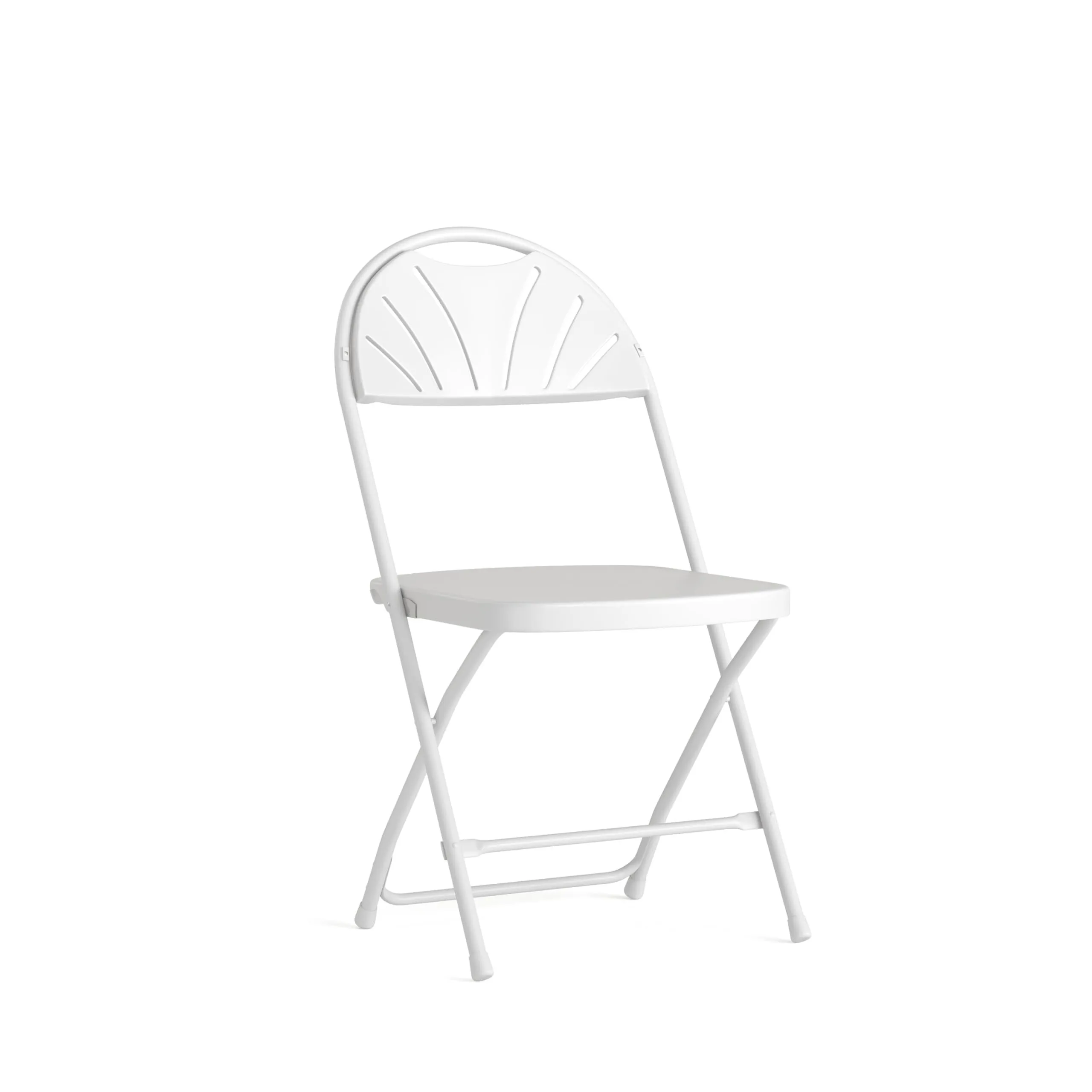 White fan-back foldable chair