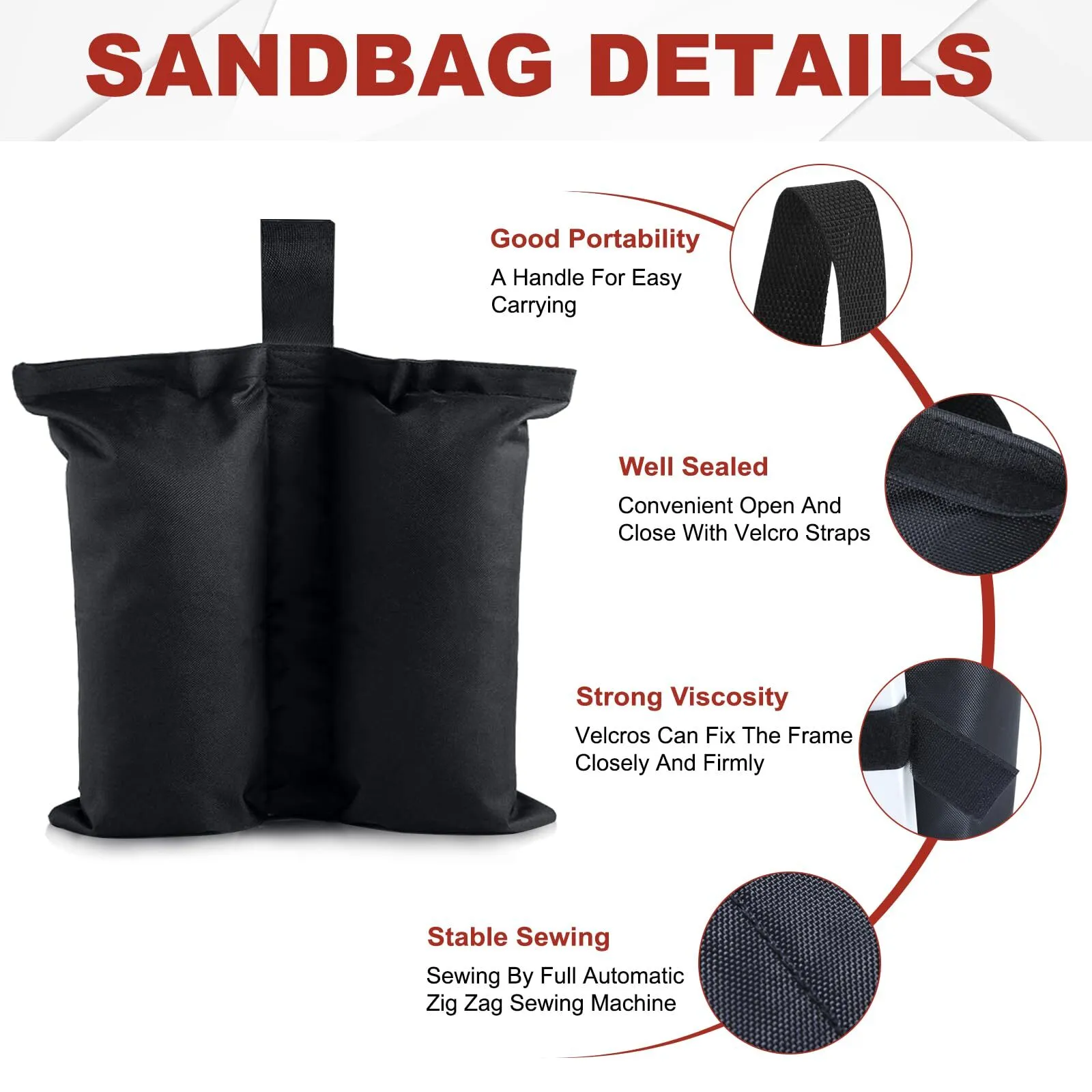 Black 500D Tent Sandbag