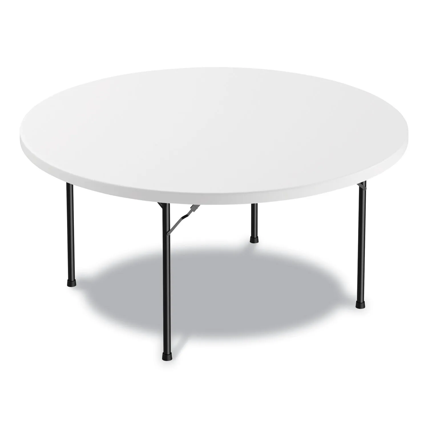 60" White round plastic table