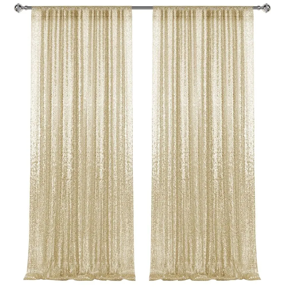 Champagne sequin drapes