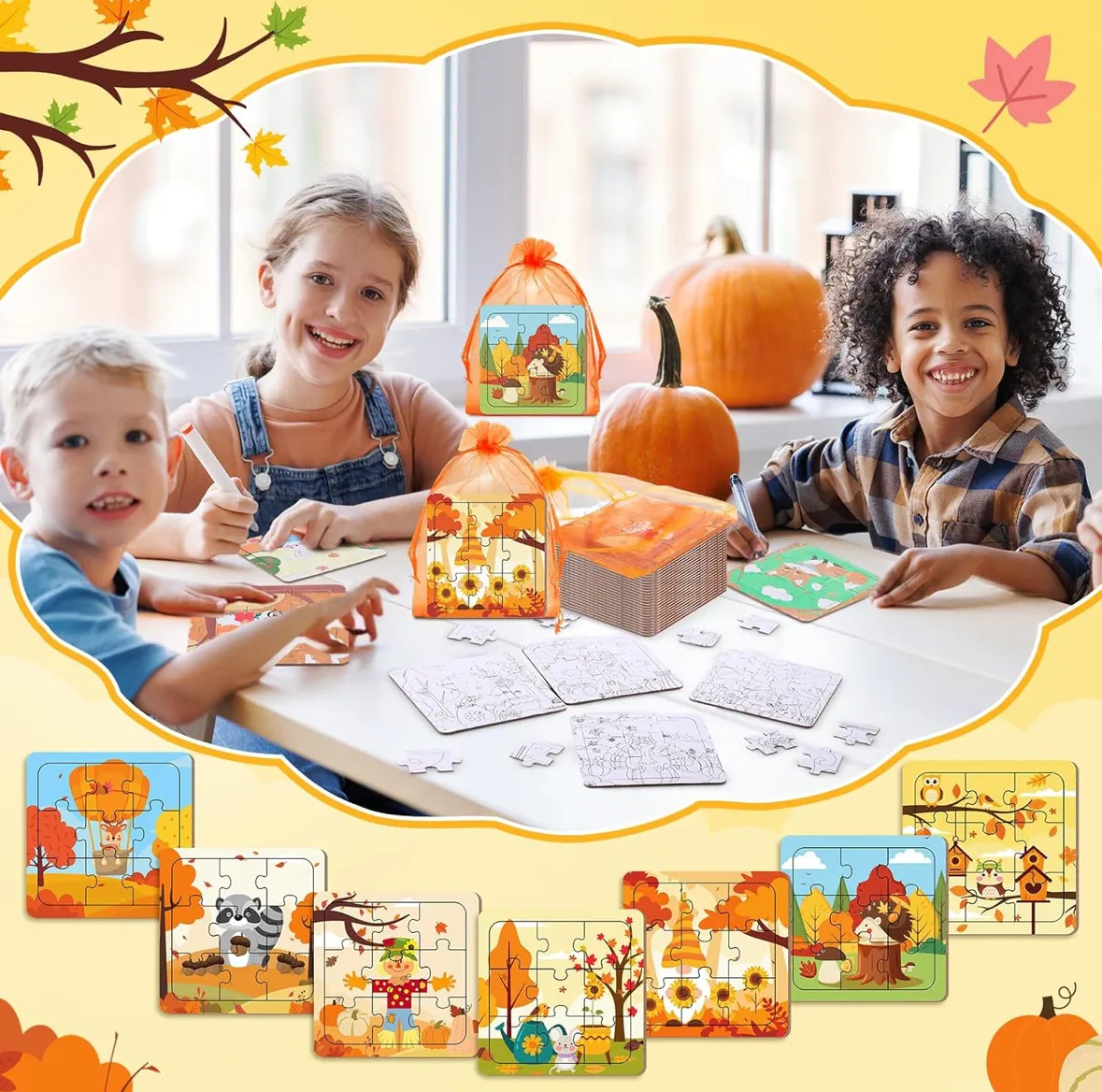 Puzzle Coloring Station For 10 Children 