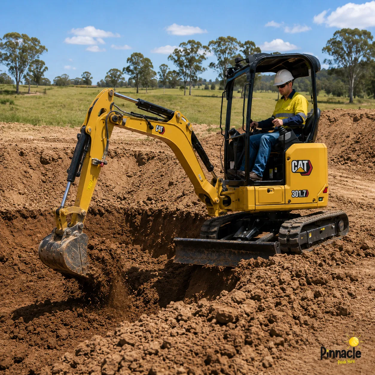 Caterpillar 301.7CR Mini Excavator (Tilt Hitch + 3 Buckets)