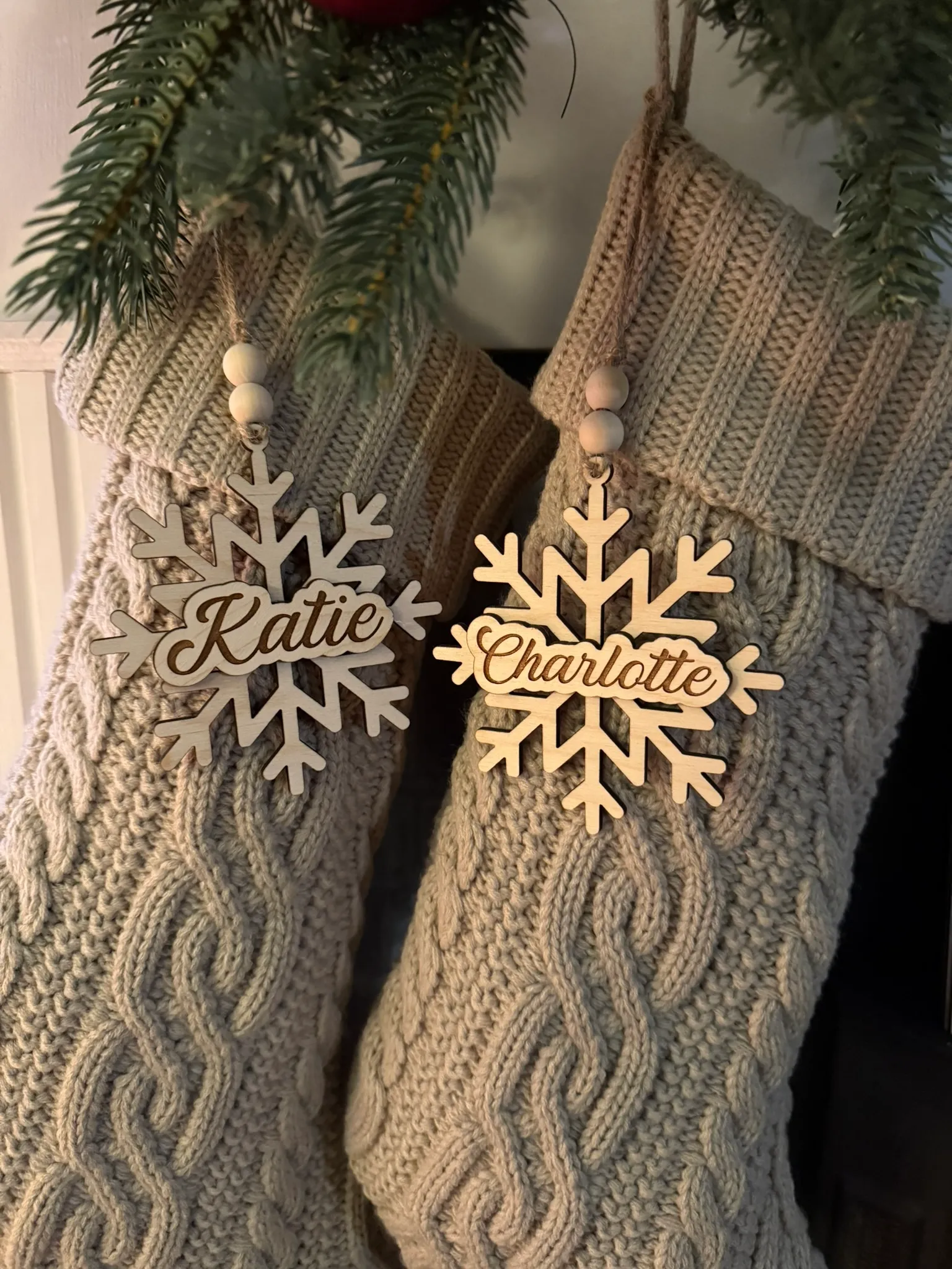 Snowflake Stocking Tags