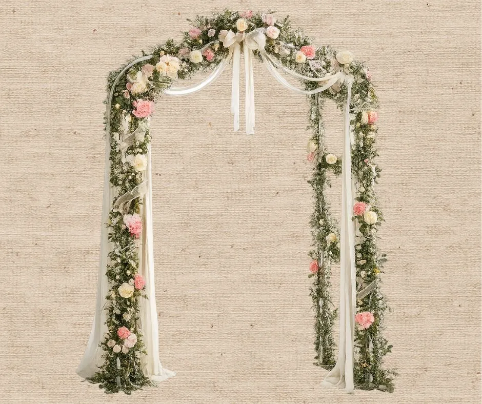 7 Ft. Peaked White Wedding Arch