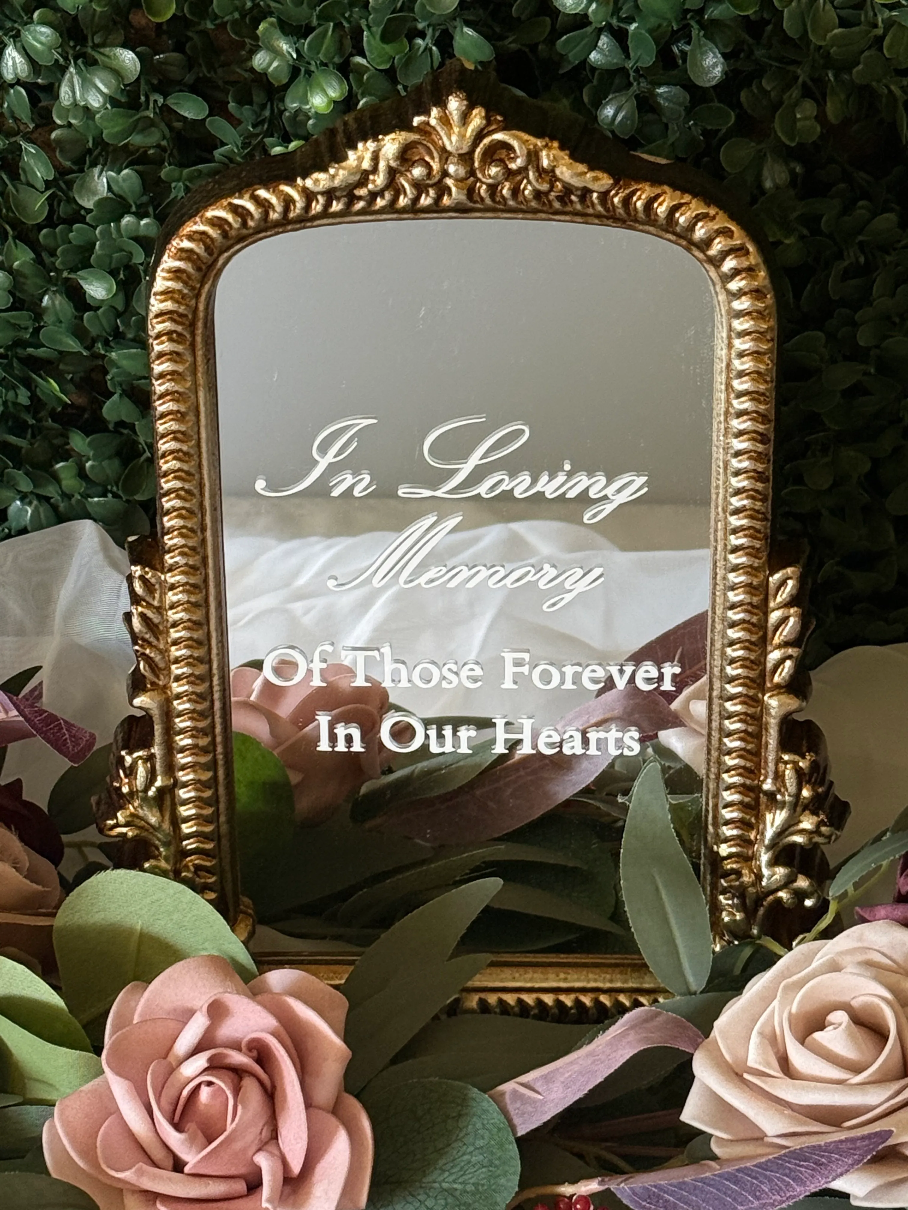 "In Loving Memory" Gold Mirror