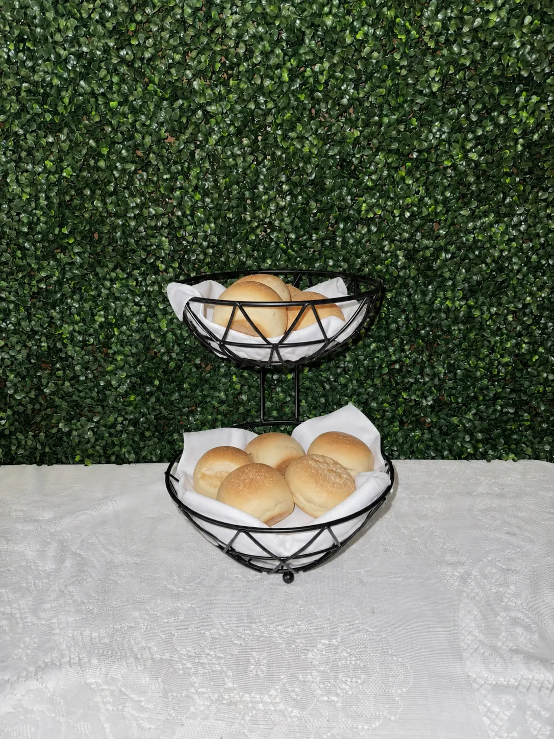 Black Two-Tiered Serving Stand