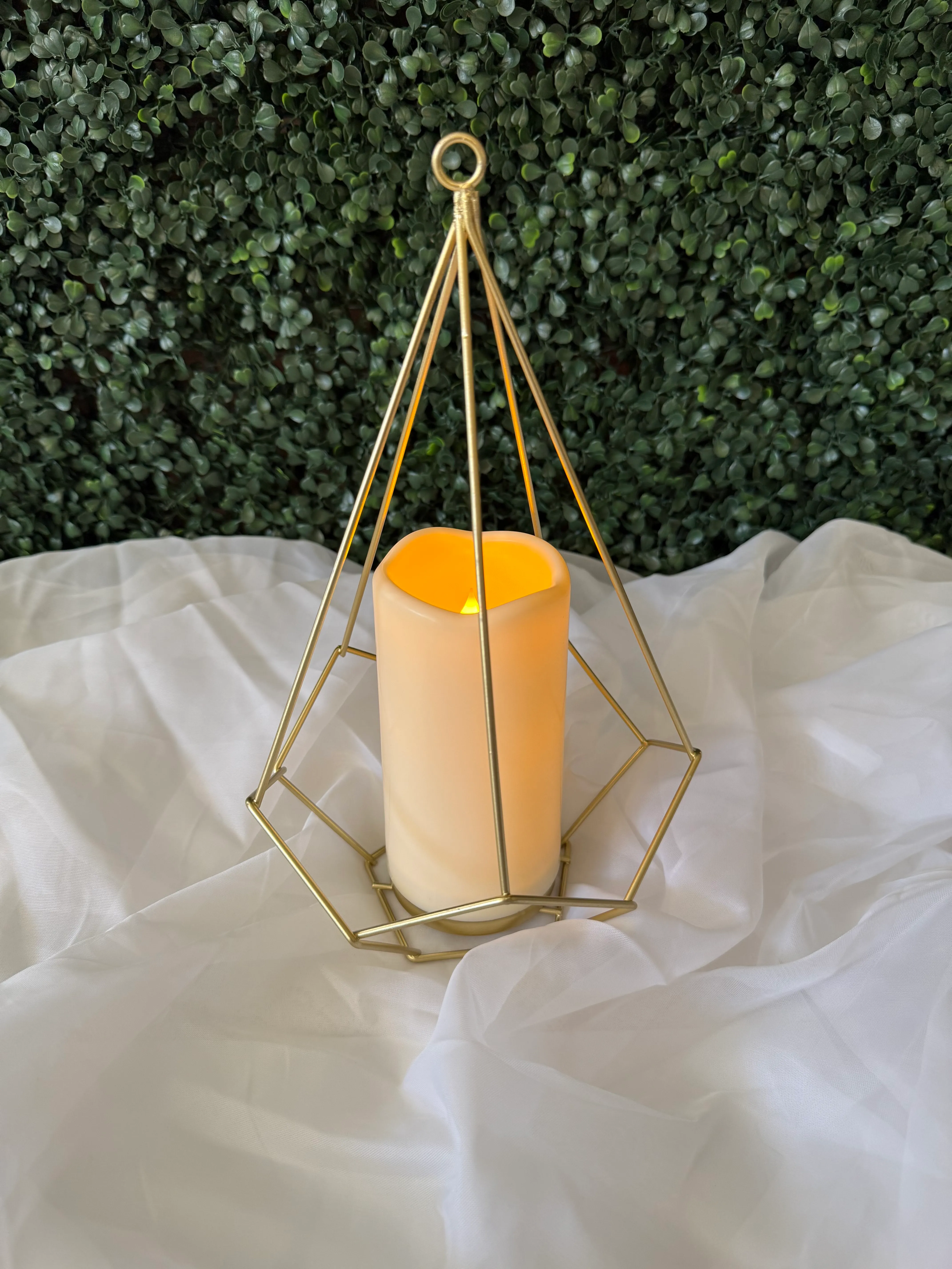Gold Geometric Hanging Lantern