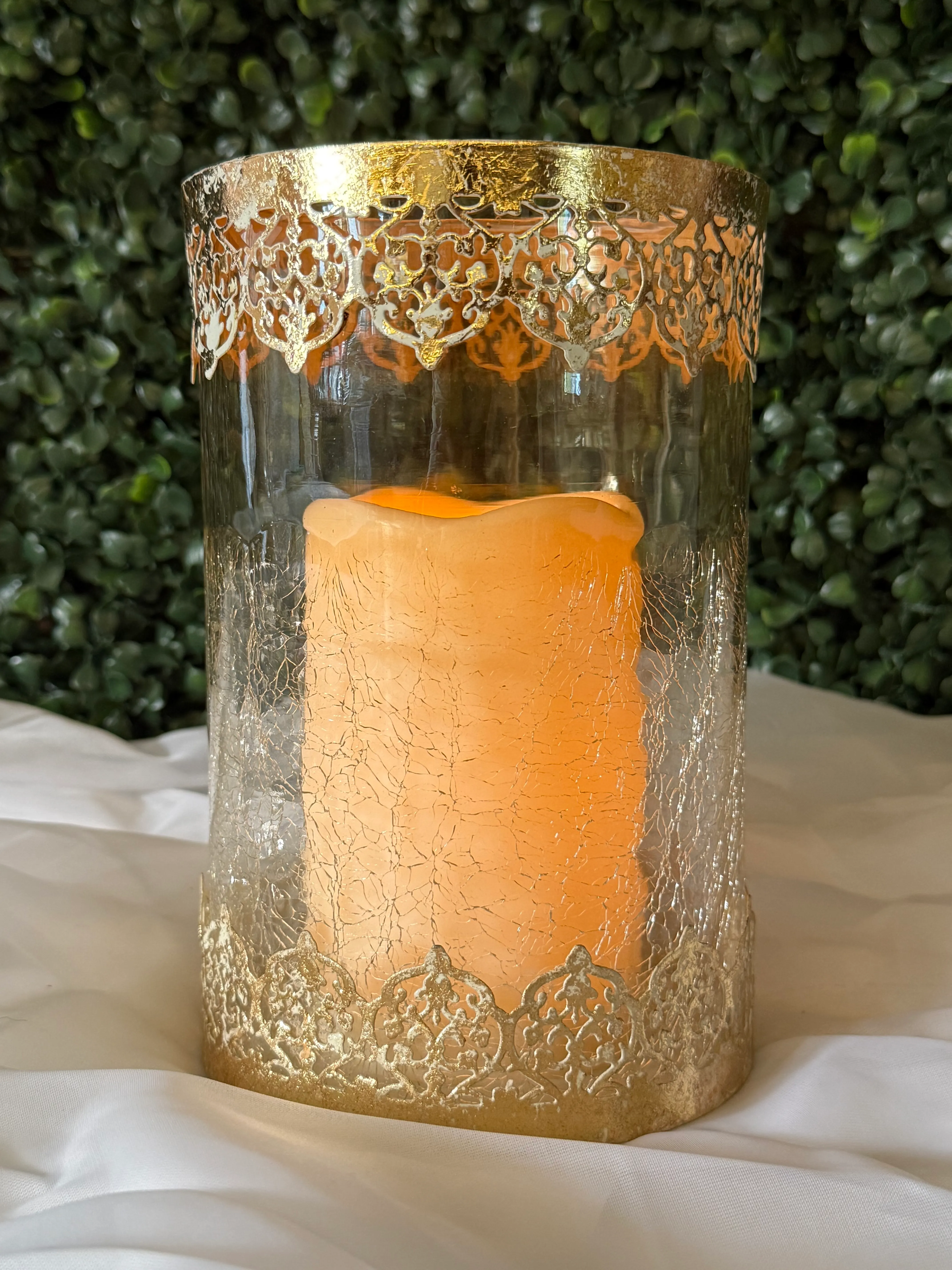 Distressed Glass Hurricane