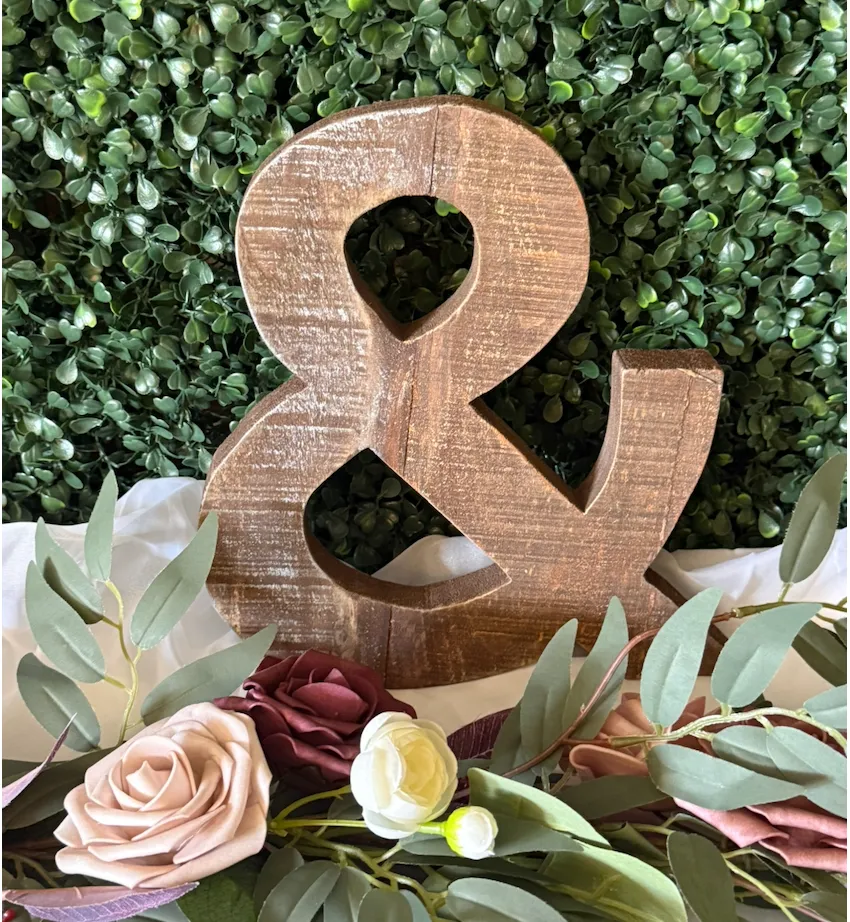Wooden "&" Symbol