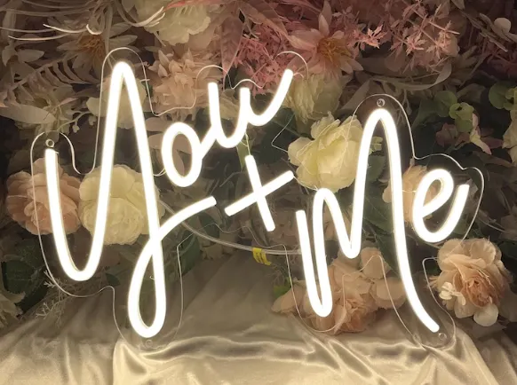 Neon "You + Me" Sign