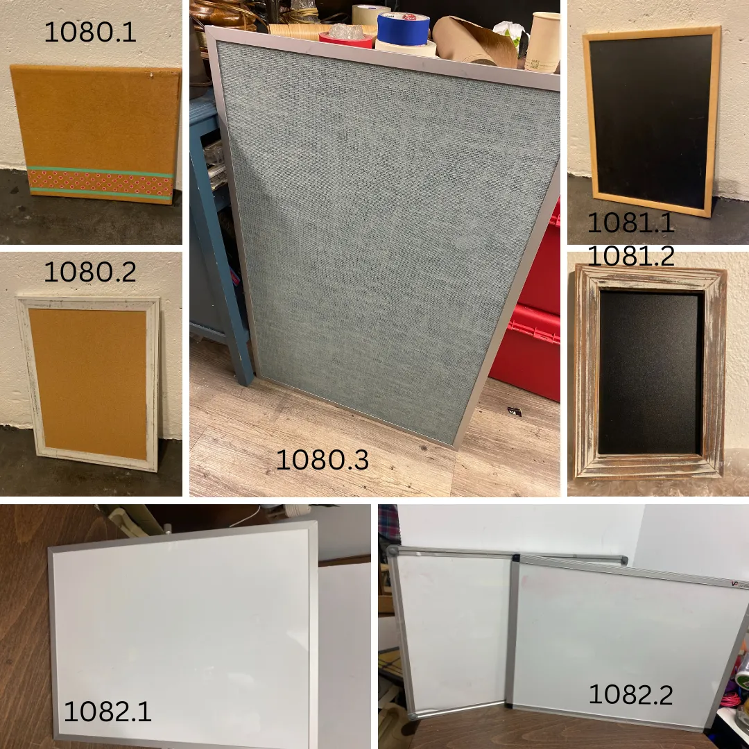 Corkboards, Chalkboards, & Whiteboards